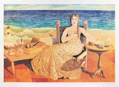 Alla spiaggia - Litografia di Alberto Gallerati - Anni '90