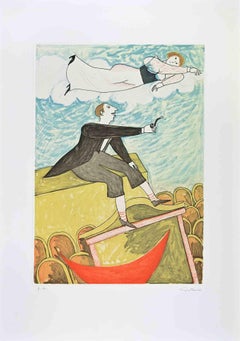Immersion dans les rêves - Gravure d'Alberto Gallerati - années 1980