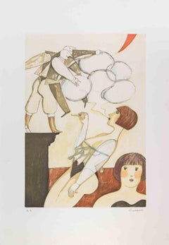 Le bolle di fumo - Acquaforte di Alberto Gallerati - Anni '80