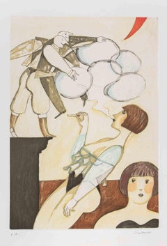 The Smoke Bubbles - Etching by Alberto Gallerati - 1980s