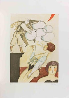 The Smoke Bubbles - Etching by Alberto Gallerati - 1980s