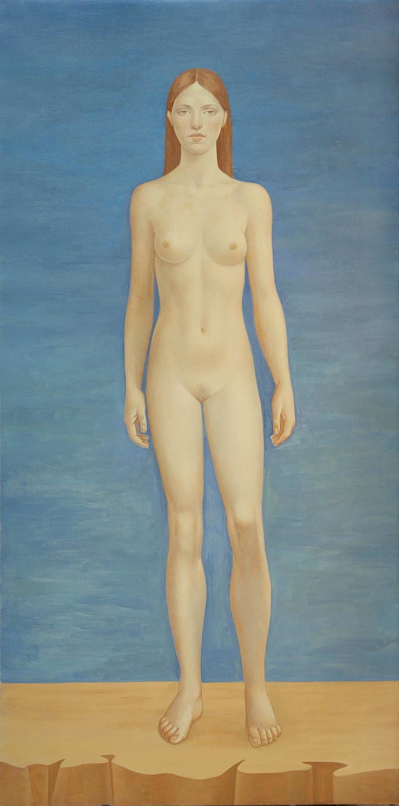 Alberto Galvez Nude Painting - desnudo azul-giotto