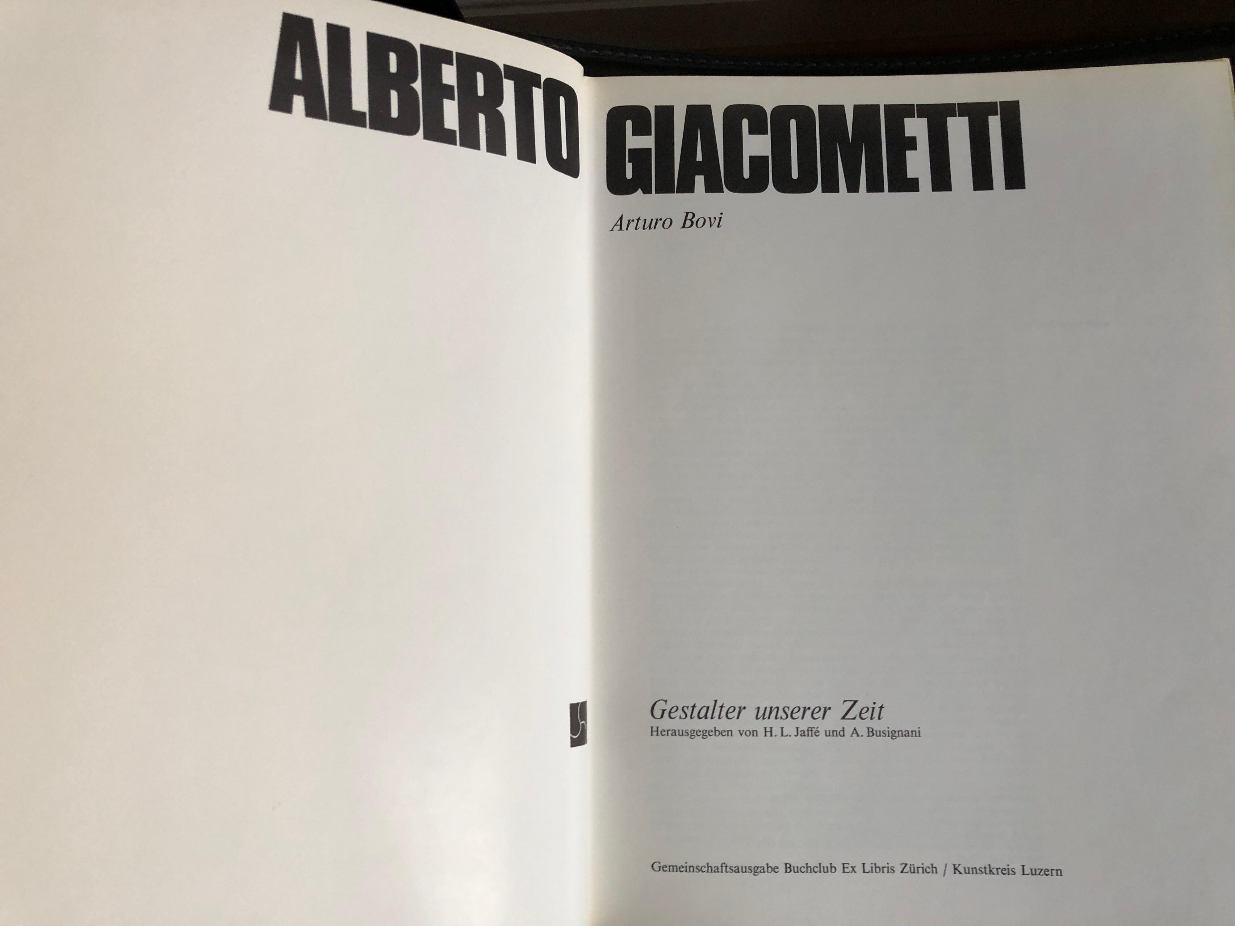 Alberto Giacometti by Arturo Bovi Album, Switzerland 1974, measures: 31 x 24.4 x 1.4 cm.