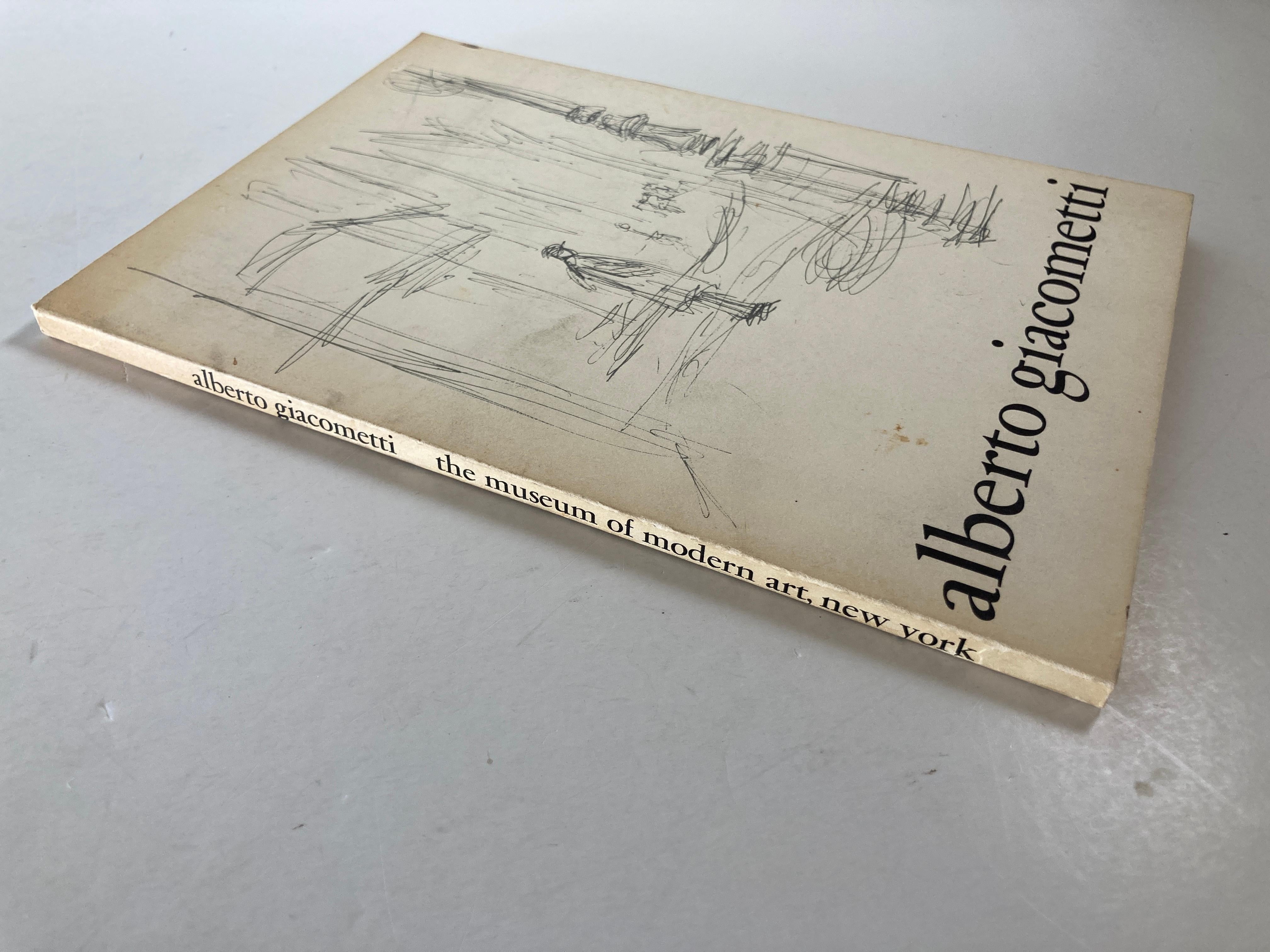 Alberto Giacometti Collector vintage art book 1965.
120 pages 112 illustrations 16 in color. Minor discoloration and wear to the cover and edges now protected with a Mylar cover. Published on the occasion of the exhibition from the Museum of Modern