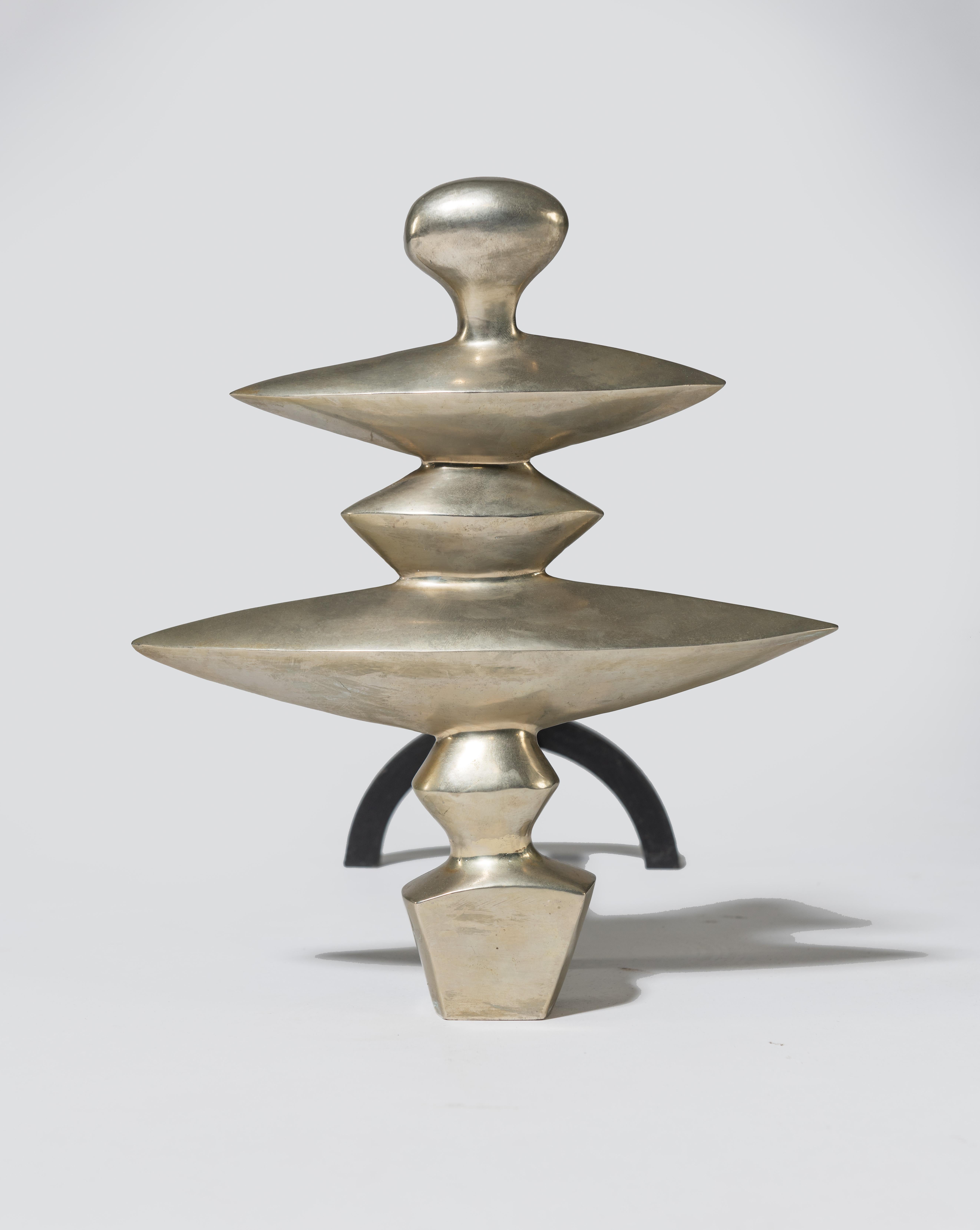 Late 20th Century Alberto Giacometti Excalibur Bronze Andirons For Sale