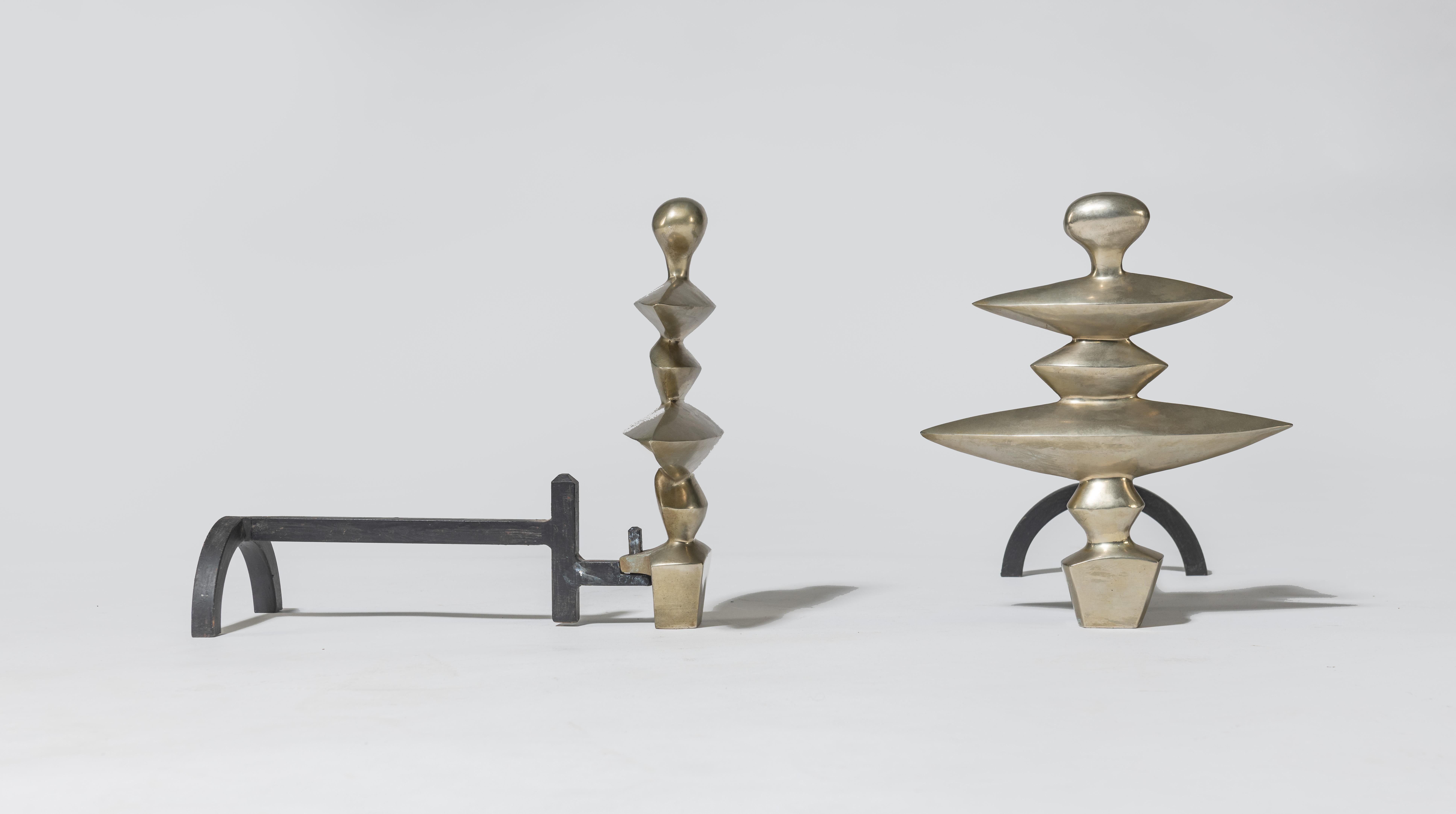 Alberto Giacometti Excalibur Bronze Andirons For Sale 2