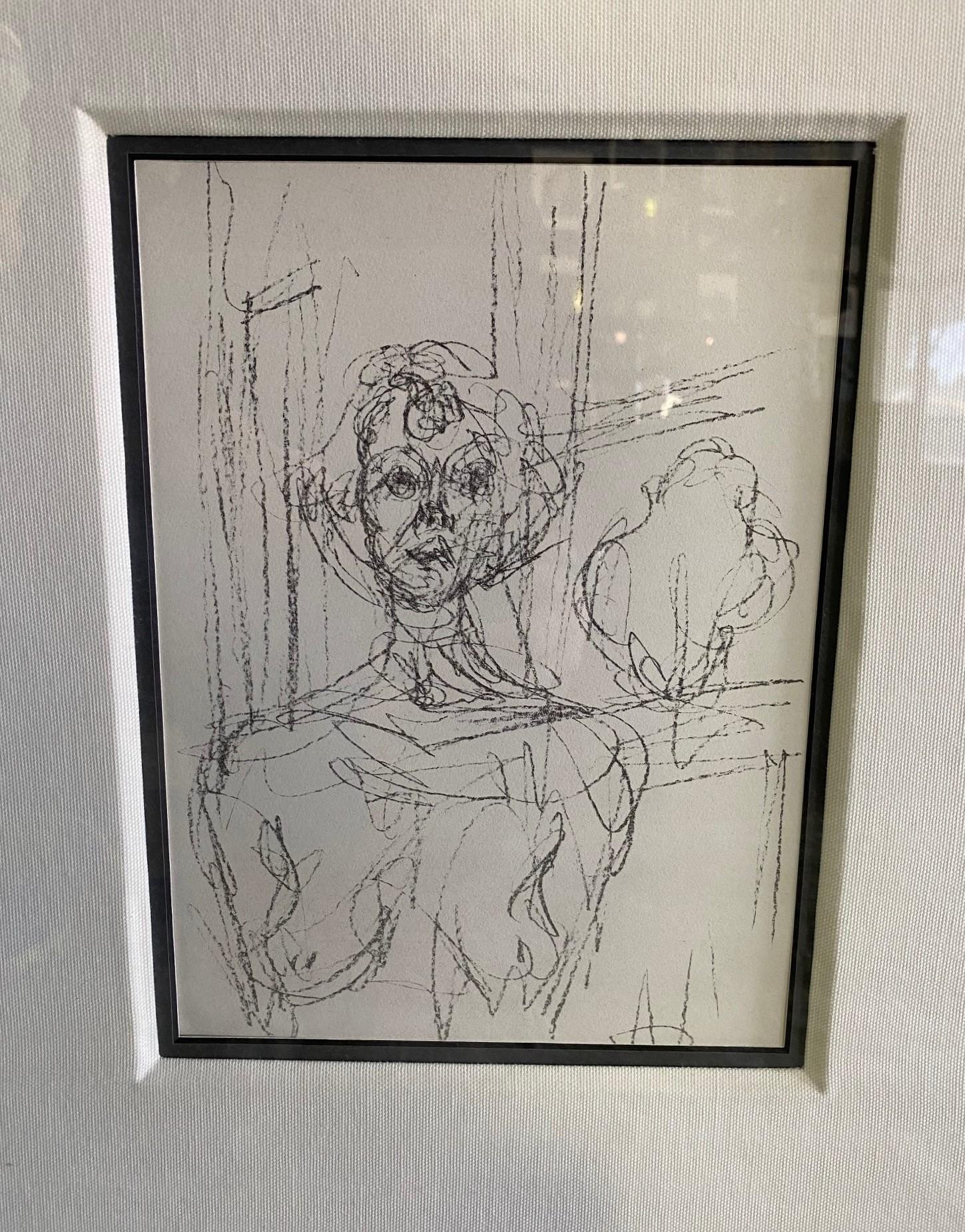 Gerahmte schwarz-weiße limitierte Lithographie „Annette“ von Alberto Giacometti, 1964 (Moderne der Mitte des Jahrhunderts) im Angebot