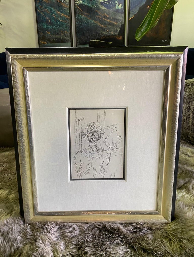 Alberto Giacometti Framed Black and White Limited Lithograph 