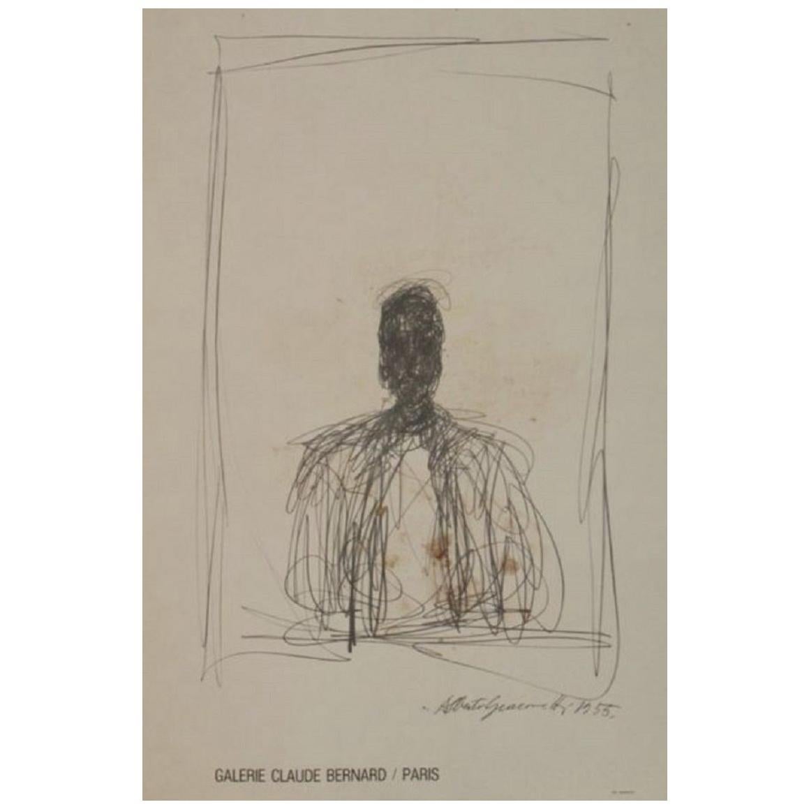 Alberto Giacometti Galerie Claude Bernard Original Vintage Poster