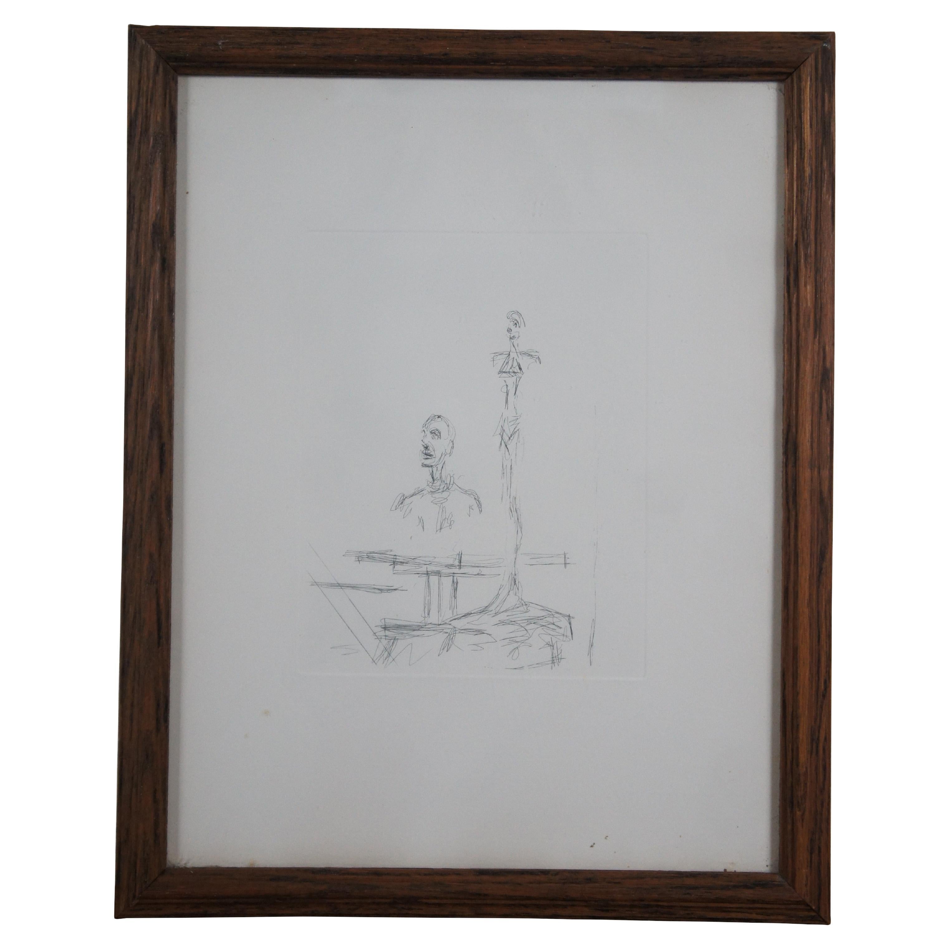 Alberto Giacometti Mid Century Modern The Search Gravure à l'eau-forte Collector Guild 20" en vente