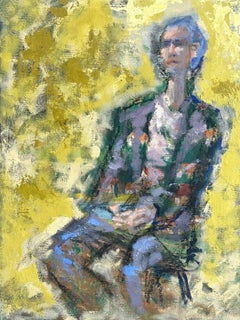 Abstract Expressionist female woman oil portrait