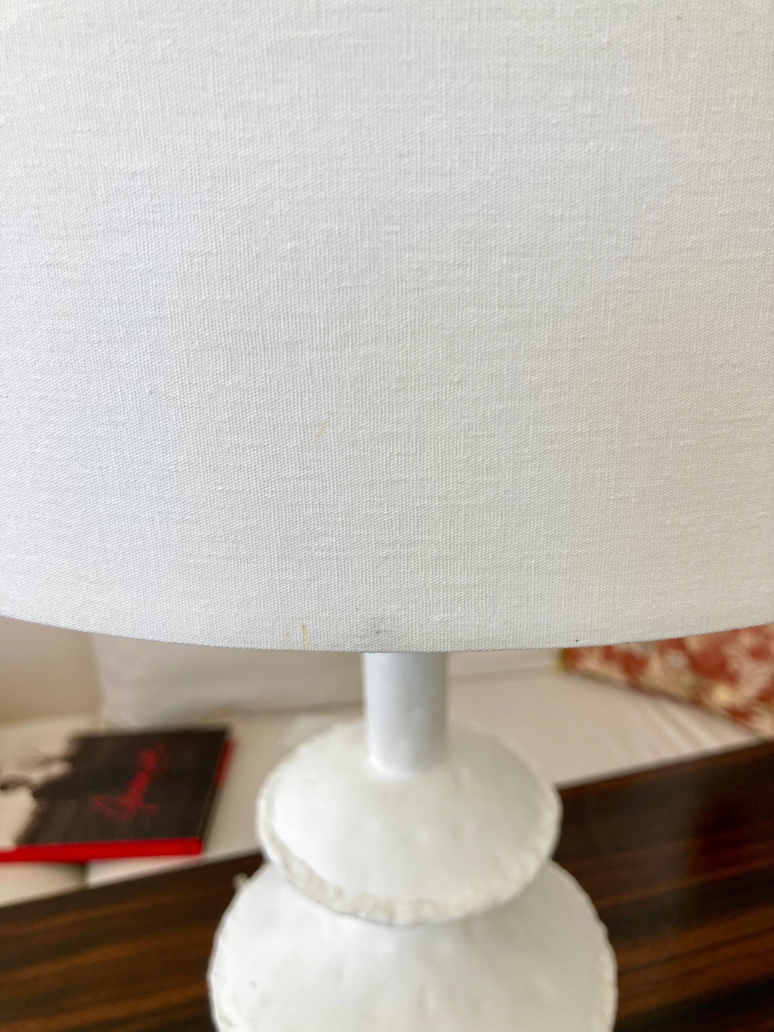 French Alberto Giacometti Plaster Table Lamp