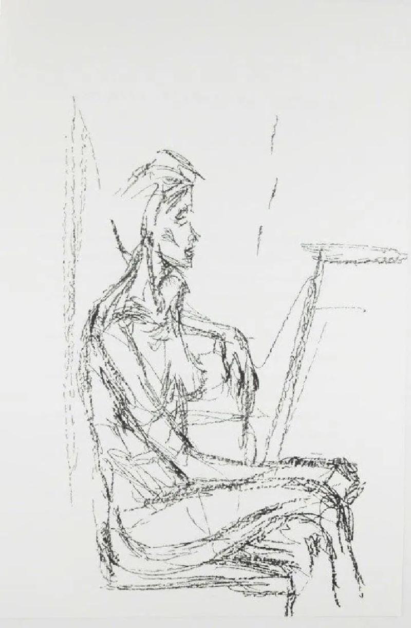 Artist: Alberto Giacometti
Title: 'Nu Assis'
Year: 1961
Medium: Original Lithograph on vélin paper
Dimensions: 15in. by 11in.
Edition: From the rare limited edition
Reference : Lust, 148-161
Published by Maeght editeur, Paris
Suite: Derriere le