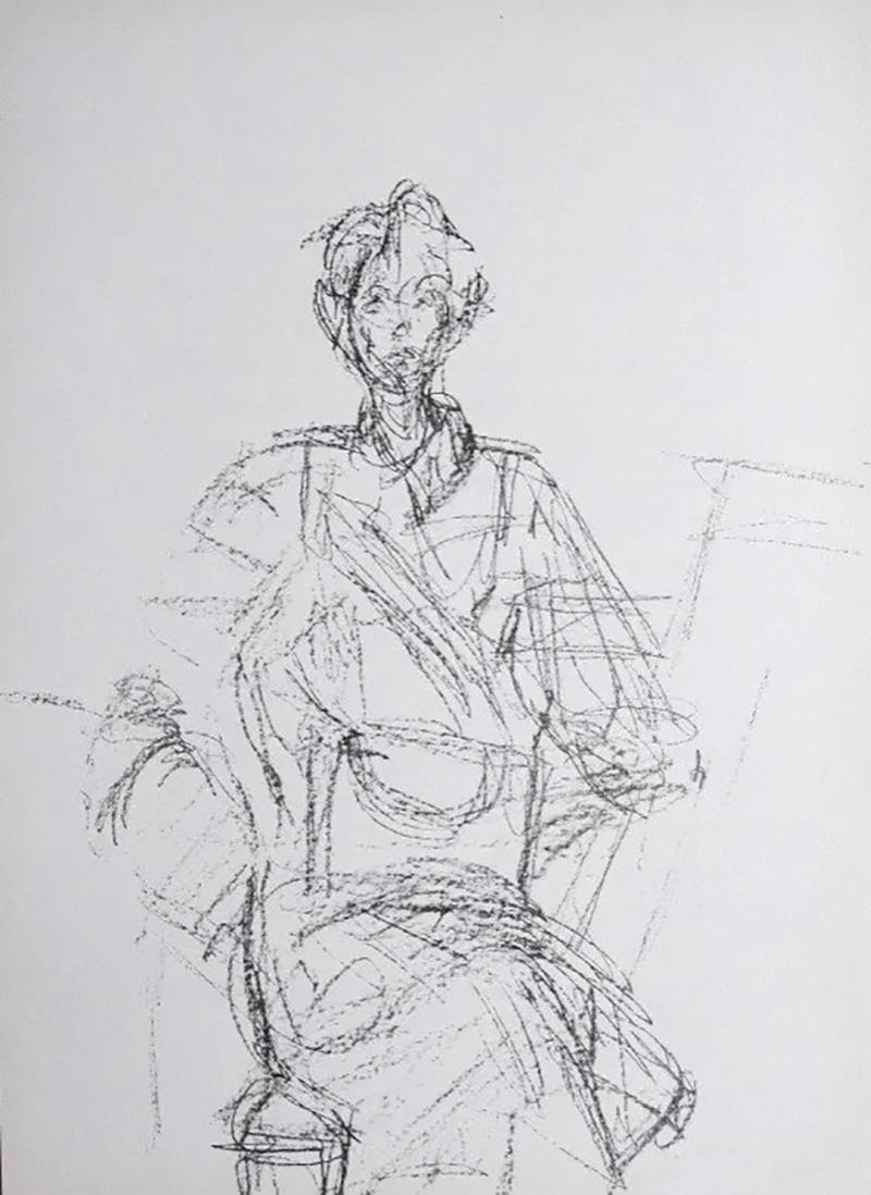 Artist: Alberto Giacometti
Title: 'Nu Assis'
Year: 1961
Medium: Original Lithograph on vélin paper
Dimensions: 15in. by 11in.
Edition: From the rare limited edition
Reference : Lust, 148-161
Published by Maeght editeur, Paris
Suite: Derriere le
