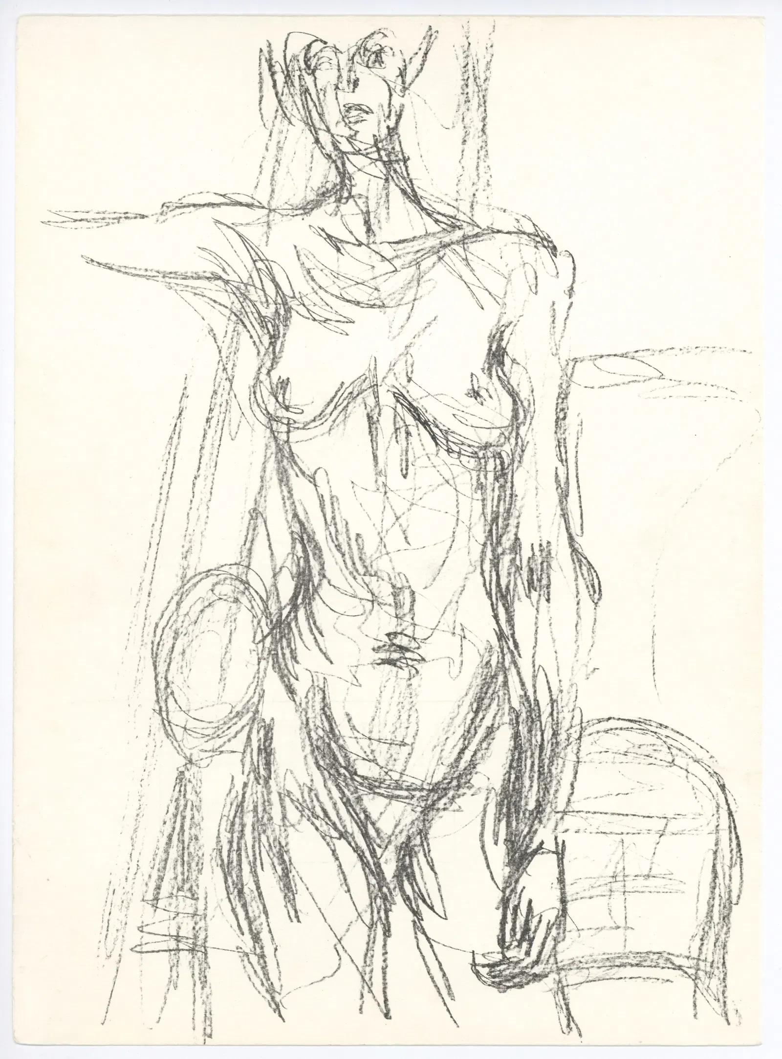 Artist: Alberto Giacometti
Title: 'Nu'
Year: 1961
Medium: Original Lithograph on vélin paper
Dimensions: 15in. by 11in.
Edition: From the rare limited edition
Reference : Lust, 148-161
Published by Maeght editeur, Paris
Suite: Derriere le Miroir No.