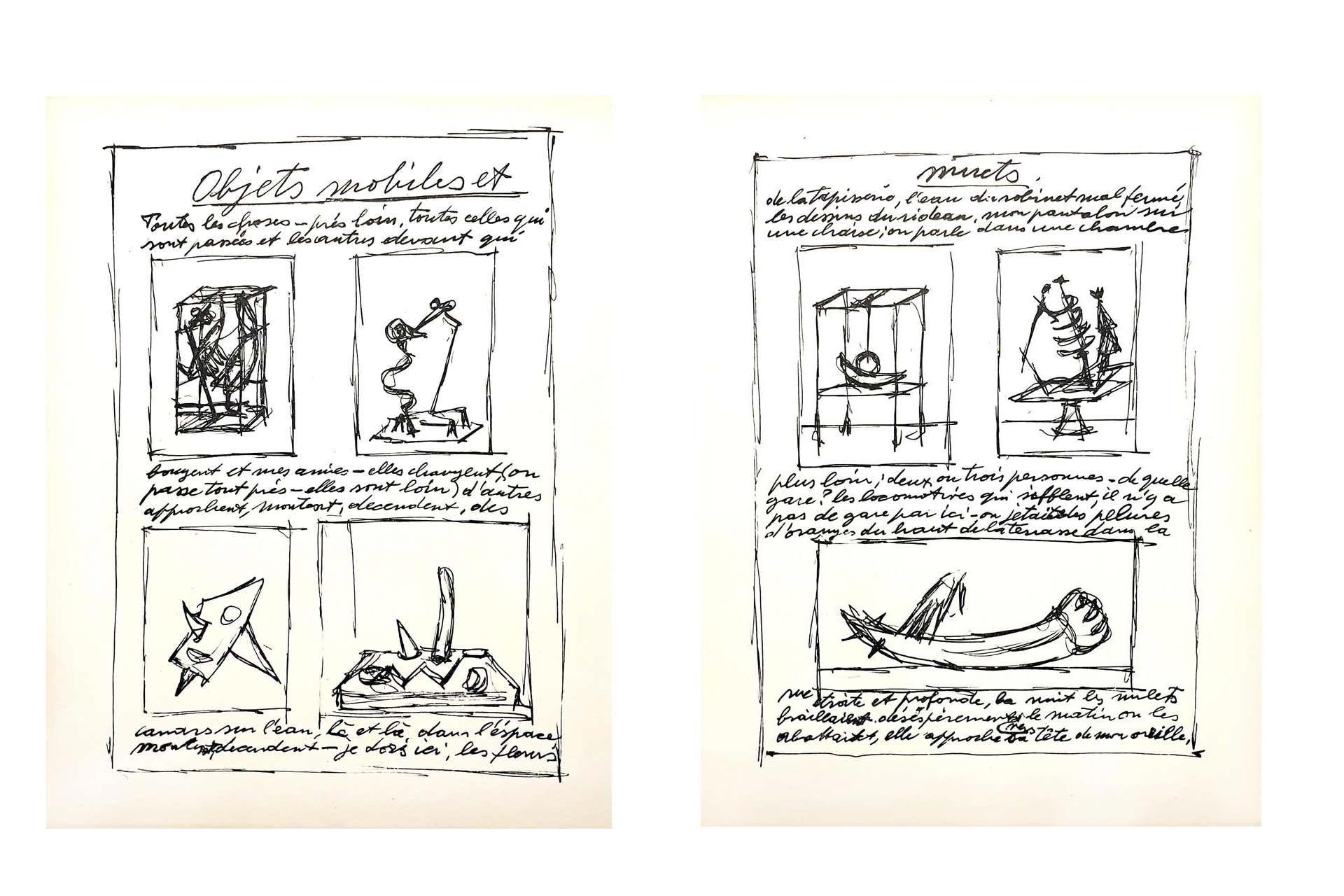 Alberto Giacometti Original Lithographs
Published in the deluxe art review, XXe Siecle
1952
Dimensions: each 32 x 24 cm 
Publisher: G. di San Lazzaro.
Unsigned and unumbered as issued