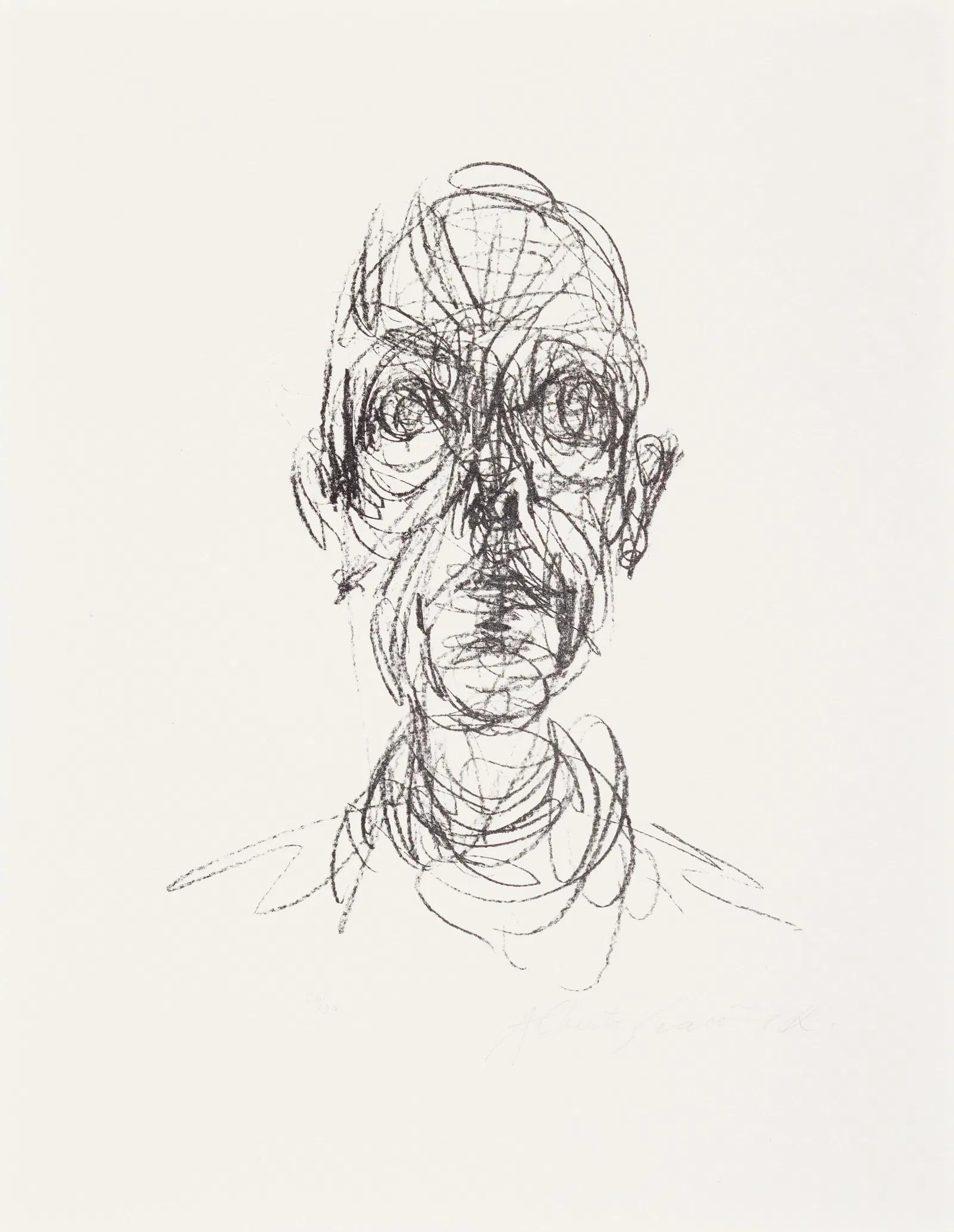 Artist: Alberto Giacometti
Title: 'Portrait d'homme'
Year: 1961
Medium: Original Lithograph on vélin paper
Dimensions: 15in. by 11in.
Edition: From the rare limited edition
Reference : Lust, 148-161
Published by Maeght editeur, Paris
Suite: Derriere