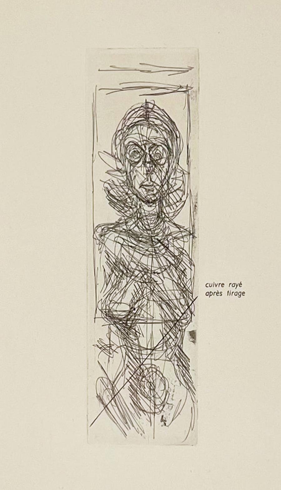 Alberto Giacometti Figurative Print – Annette nach vorne gerichtet