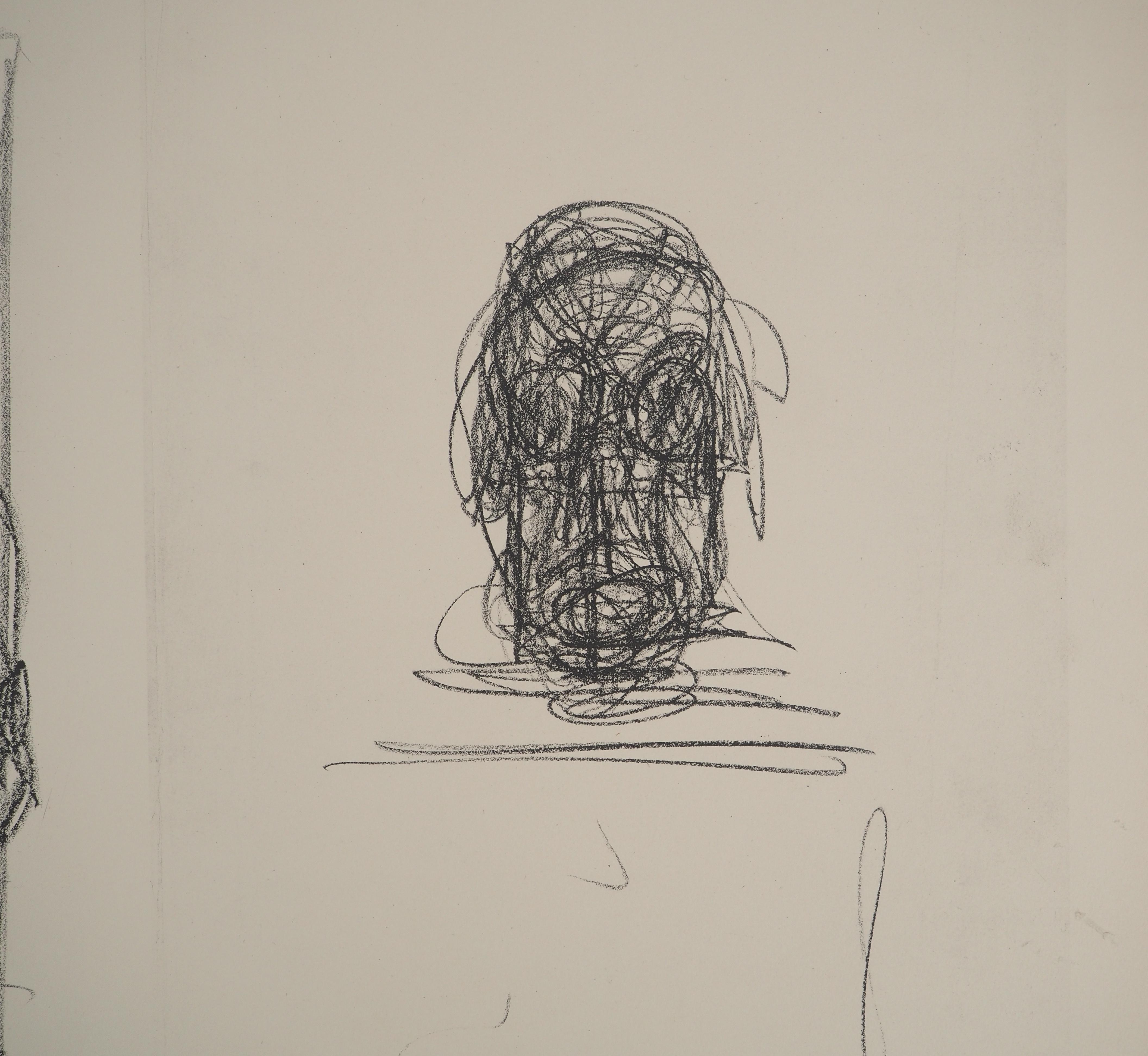 Annette Standing in the Studio - Original Lithograph on Arches Vellum - Modern Print by Alberto Giacometti