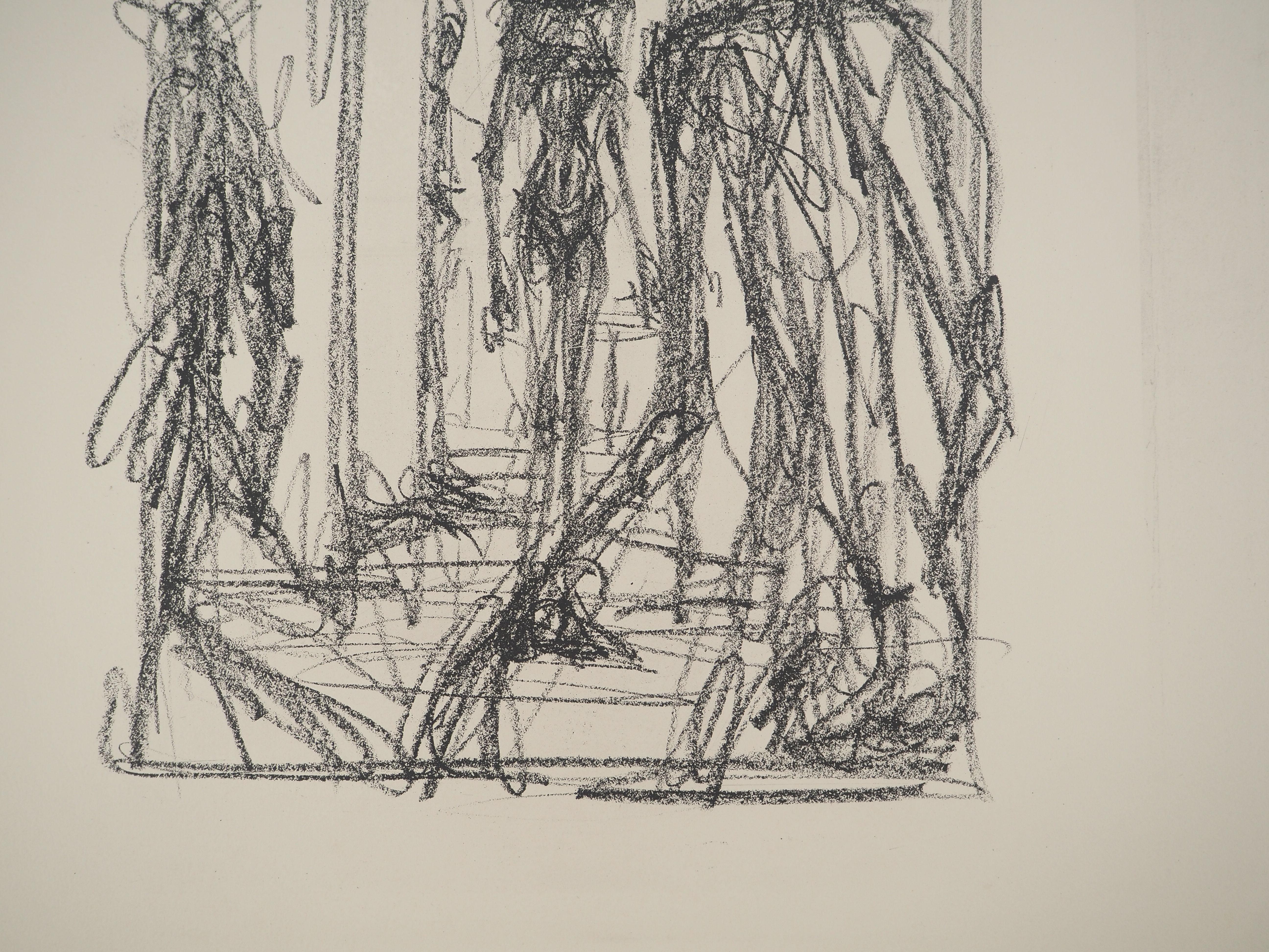 Alberto GIACOMETTI (1901-1966) 
Annette in the Studio

Lithograph (Arte / Maeght workshop)
Unsigned
On Arches vellum, 50 x 65.5 cm (c. 20 x 26 in)

INFORMATION: Rare proof on vellum for a deluxe copy of DLM, Maeght edition

Very good condition,