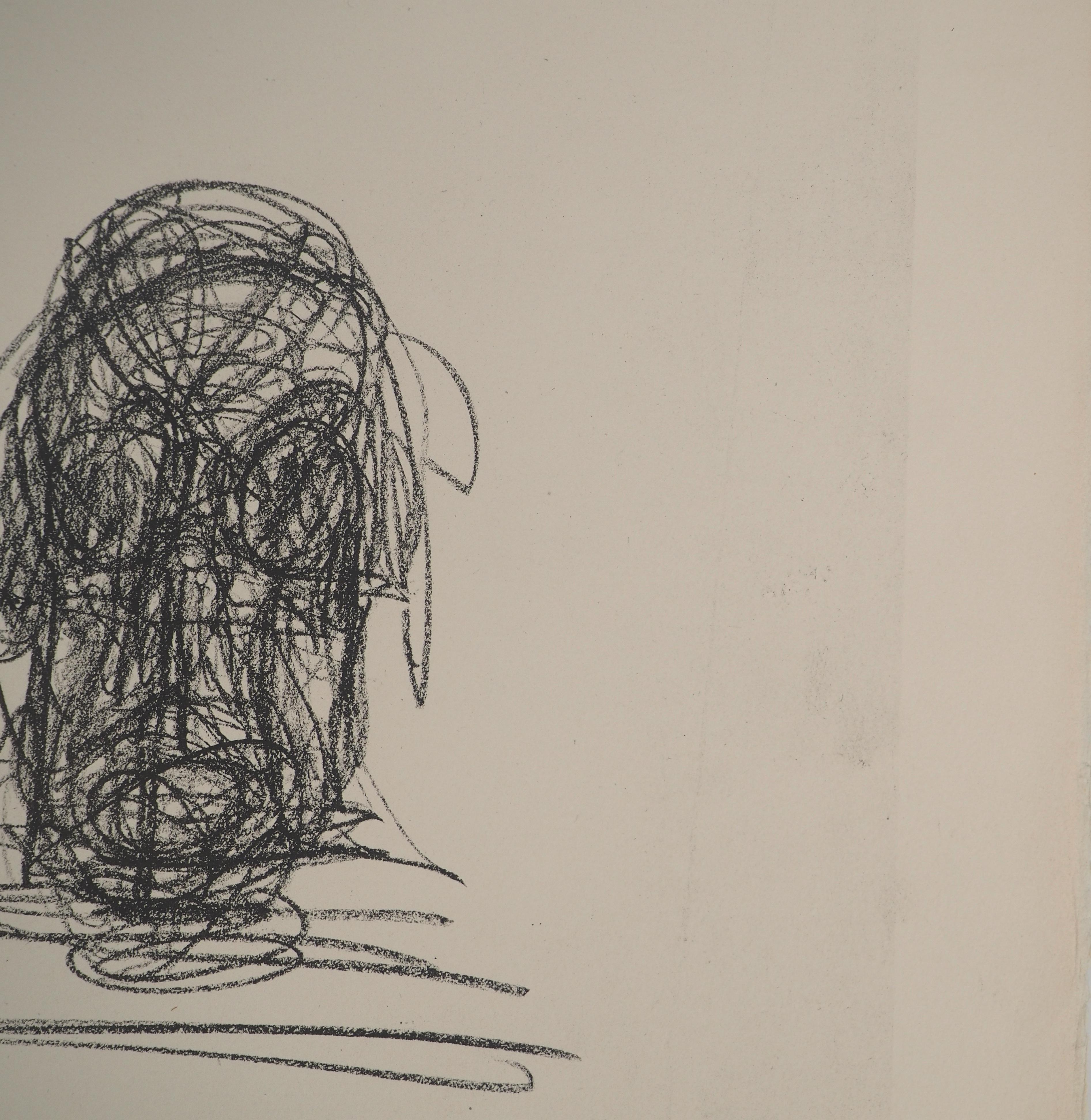 Annette Standing in the Studio - Original Lithograph on Arches Vellum For Sale 1