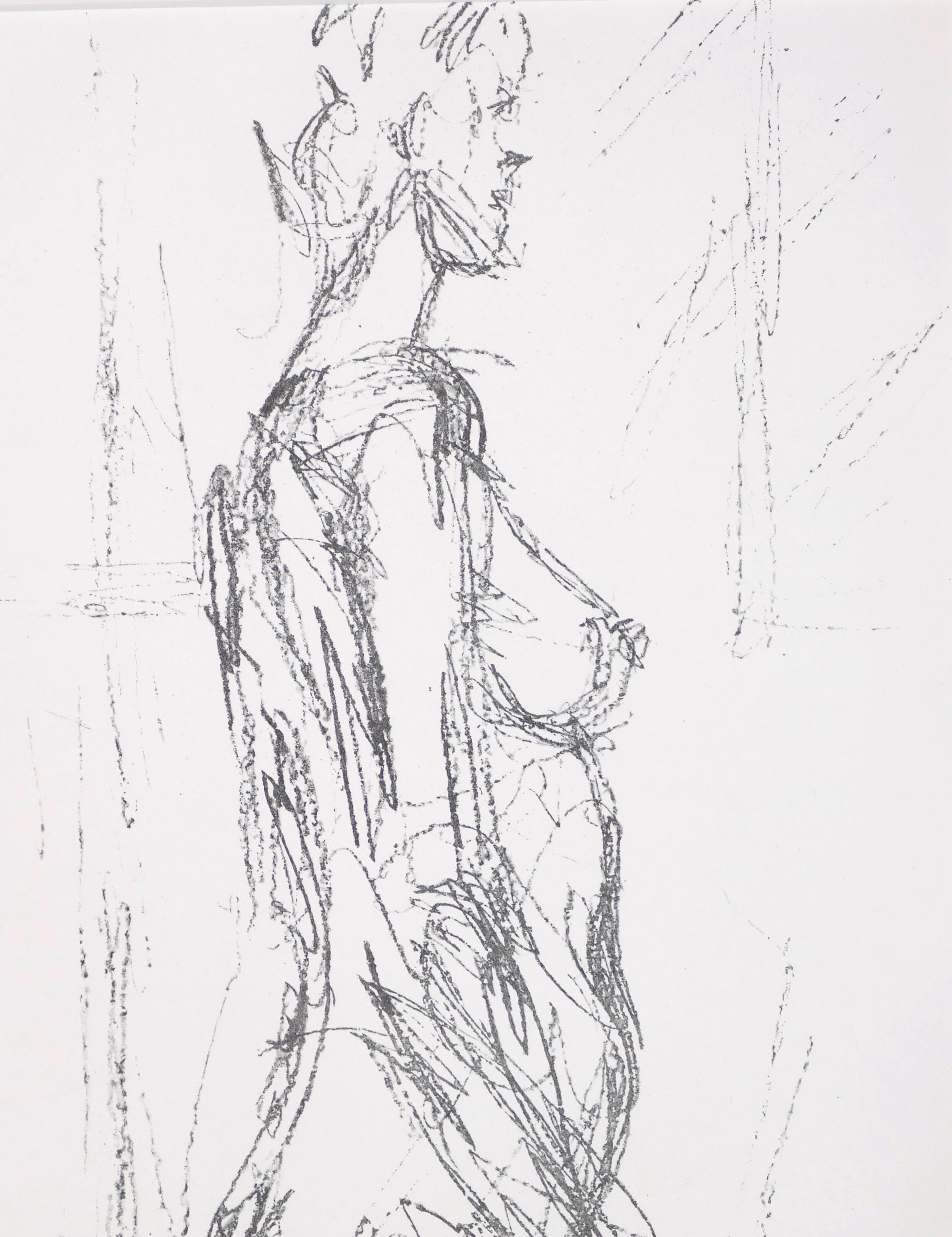 Annette Standing - Original Lithograph after Alberto Giacometti - 1961 1