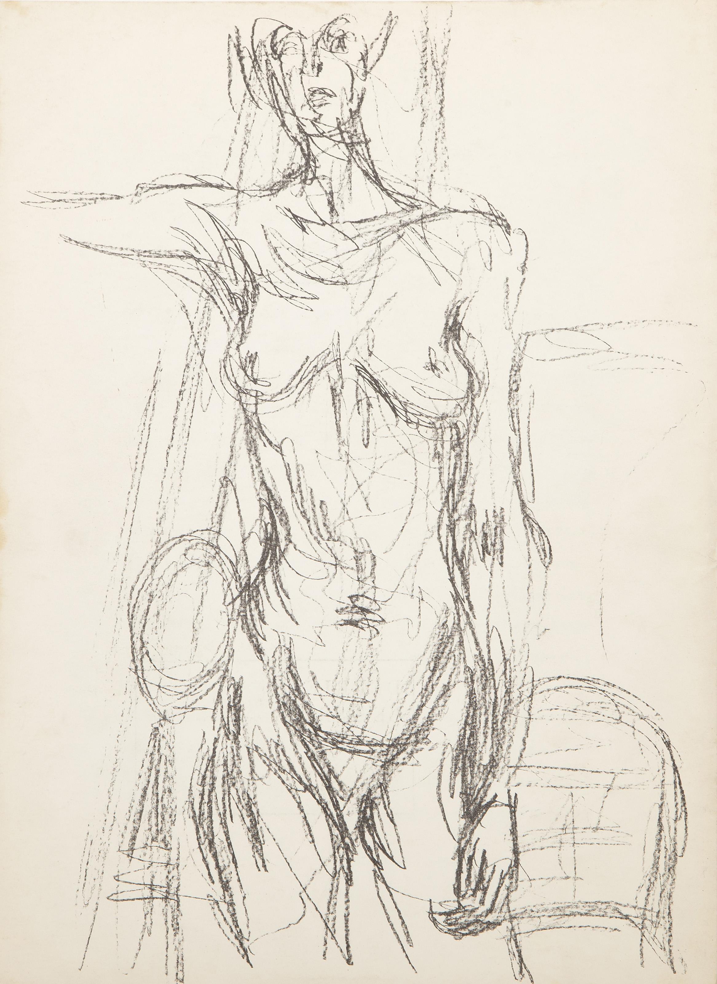 Umschlagrückseite Derriere le Miroir, Expressionistische Lithographie von Alberto Giacometti