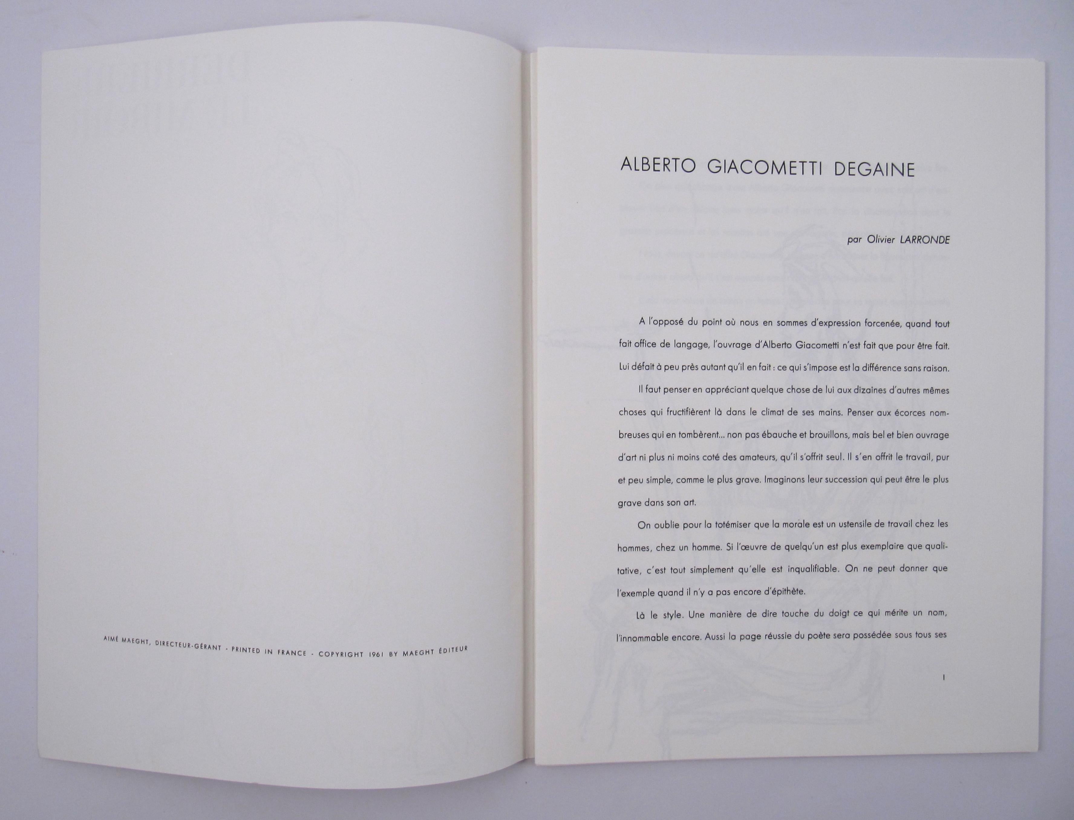 Derrière le Miroir 127 - Folio de 14 lithographies originales d'Alberto Giacometti 2