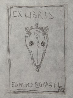 Ex Libris Edmond Bomsel, Etching by Alberto Giacometti