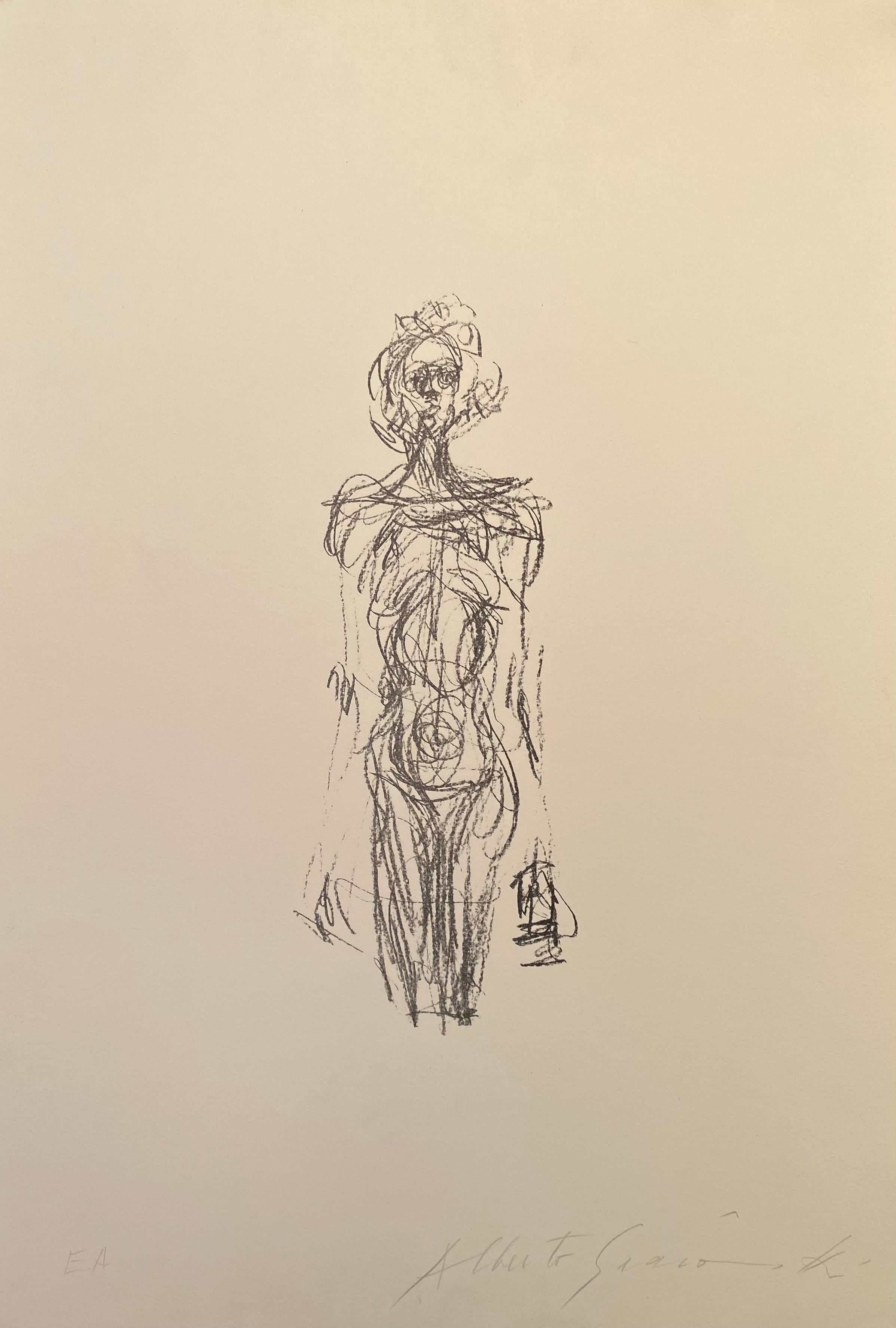 Femme nue Debout IV - signée - Print de Alberto Giacometti