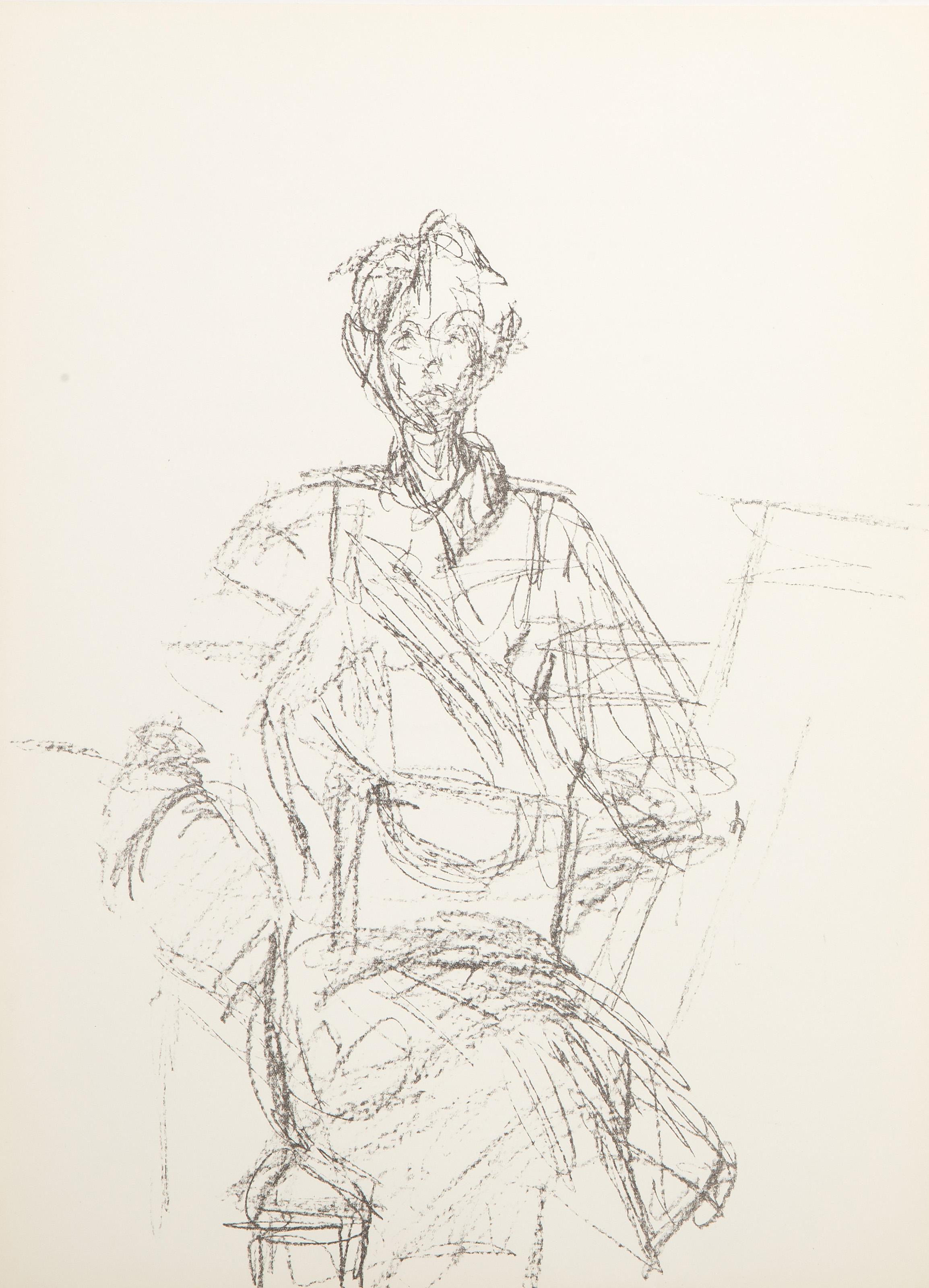 Figure Study, Expressionist Lithograph by Alberto Giacometti