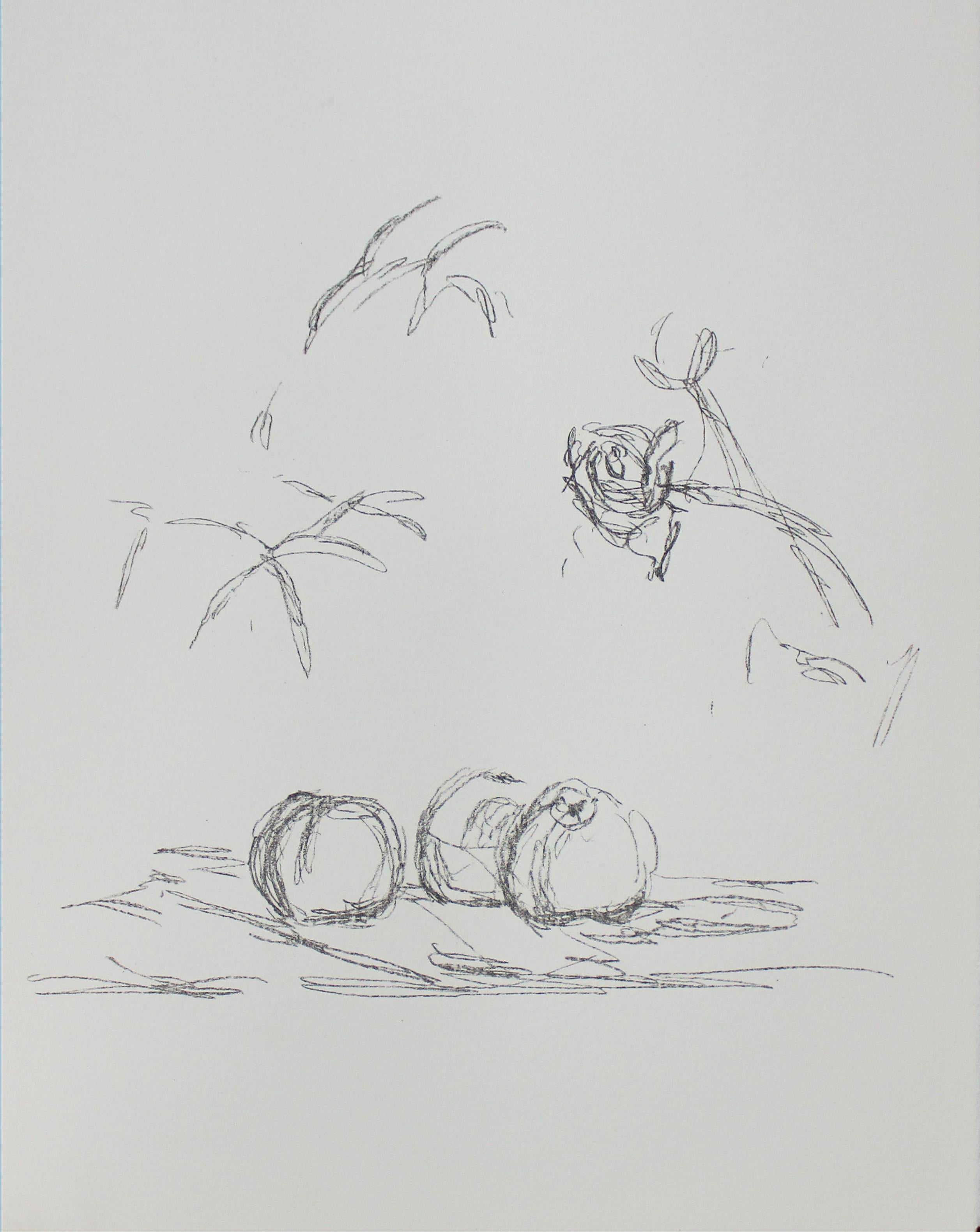 'Fleurs' From Souvenirs de Portraits d'Artistes - Print by Alberto Giacometti
