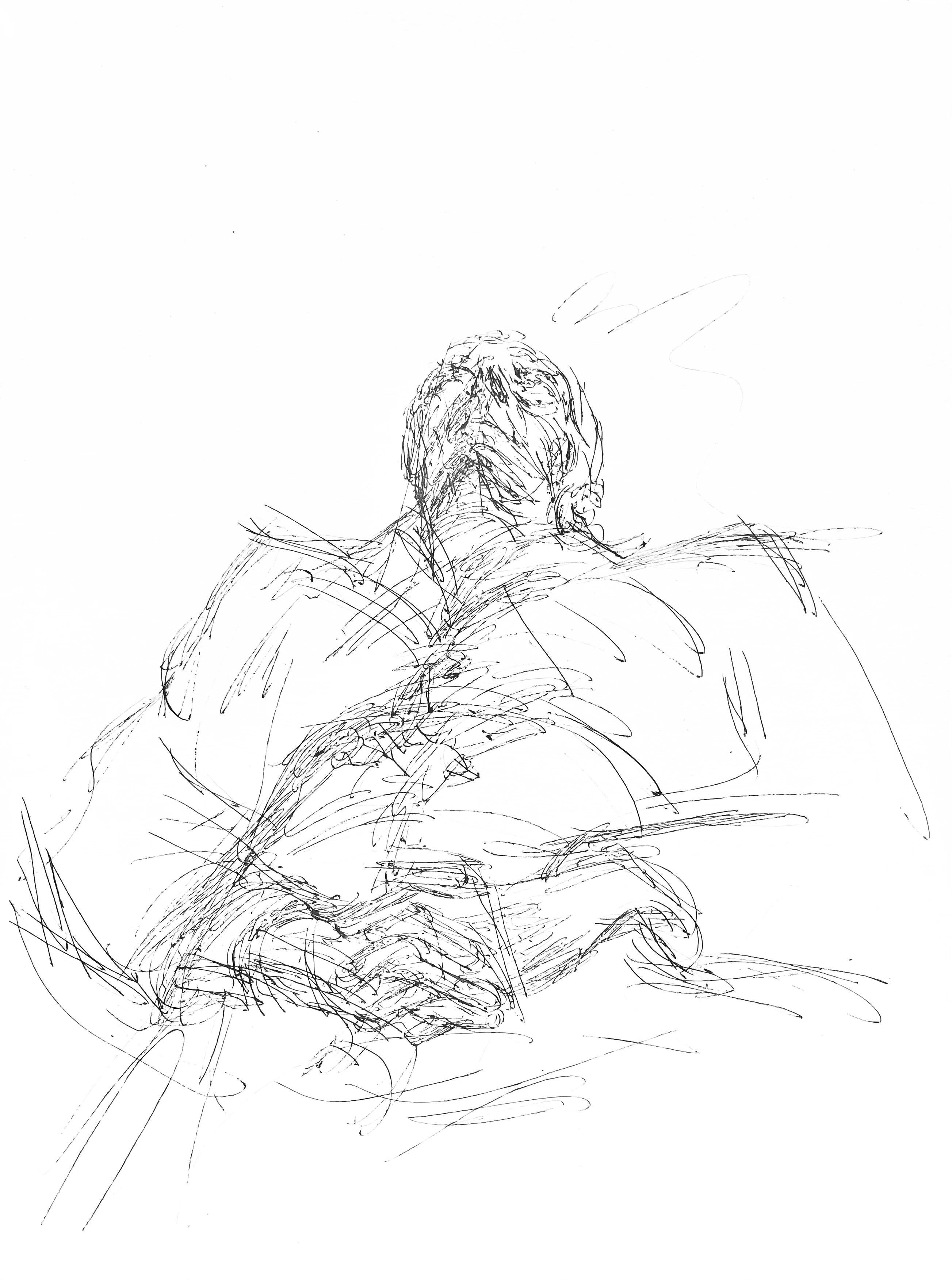 Alberto Giacometti Figurative Print - Georges Braque le 31 août 1963, L'Hommage à Georges Braque, Derrière le miroir