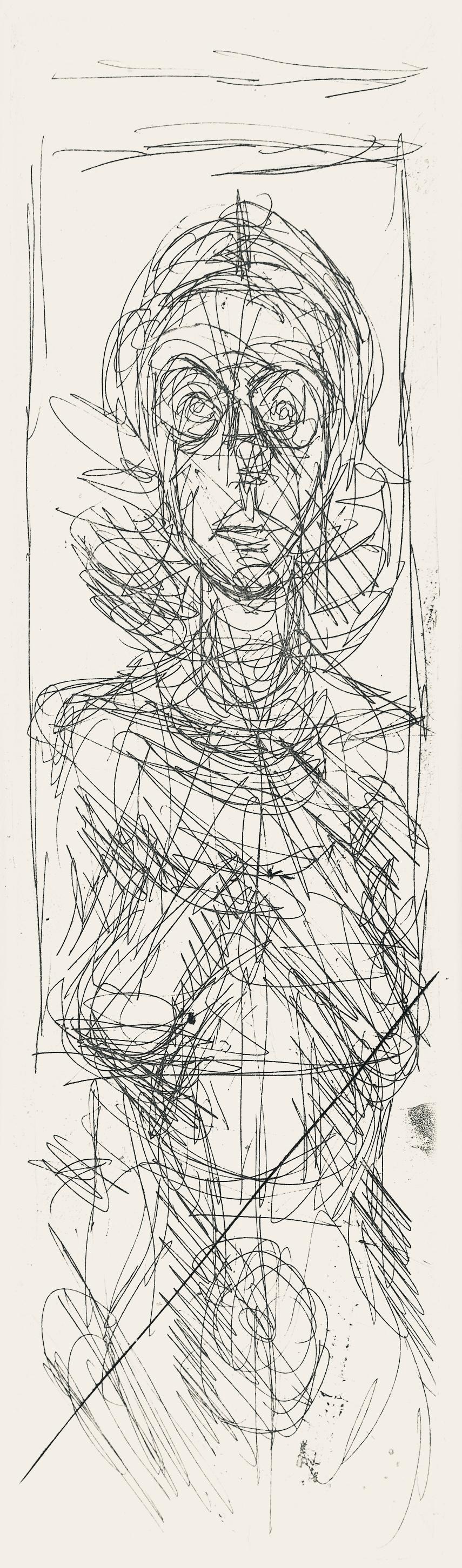 Alberto Giacometti Abstract Print - Giacometti, Annette de face, Derrière le miroir (after)