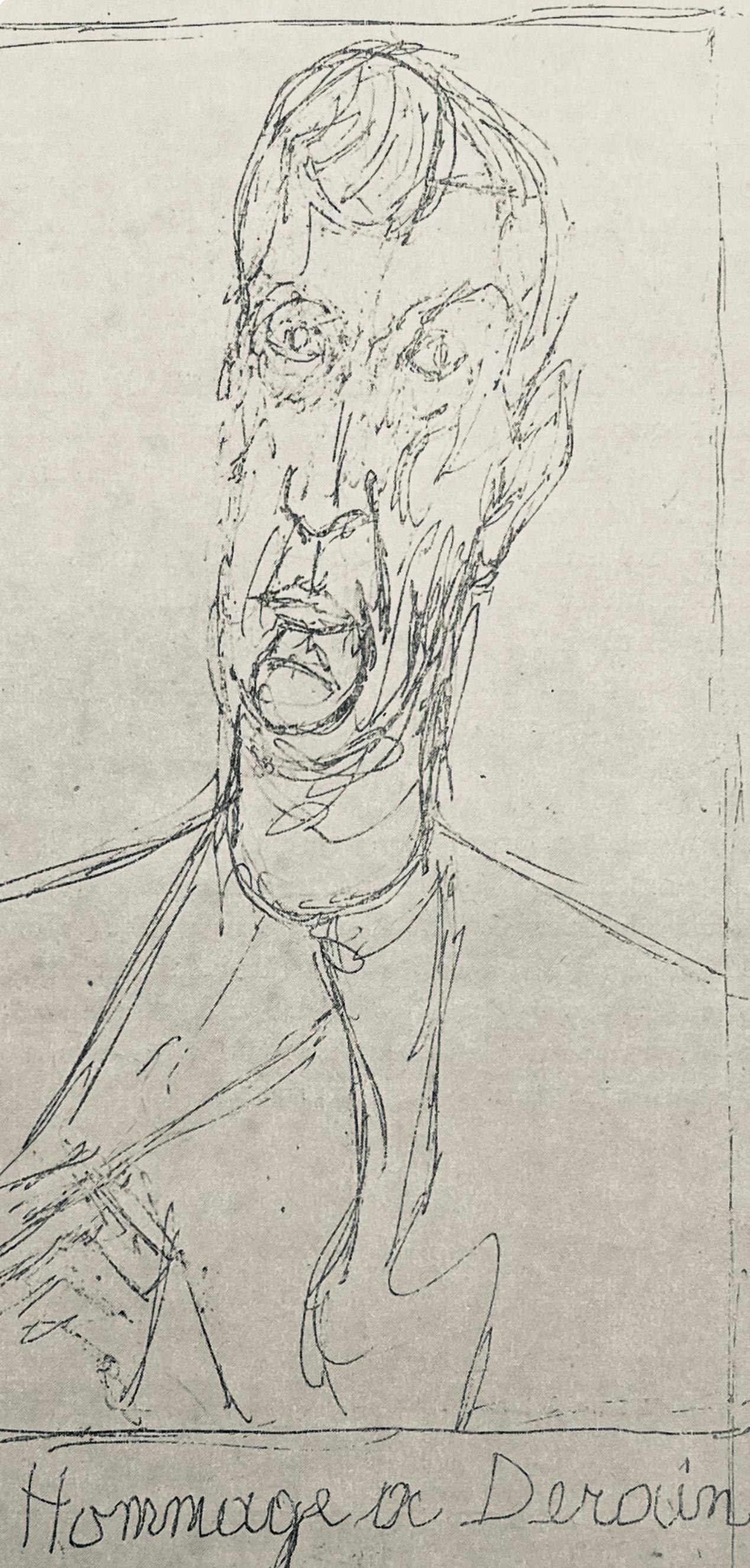 Giacometti, Composition, Derrière le miroir (d'après) - Print de Alberto Giacometti