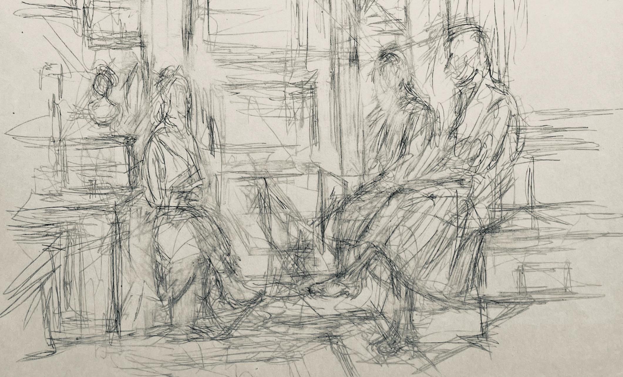 Giacometti, Komposition, Derrière le miroir (nach) – Print von Alberto Giacometti