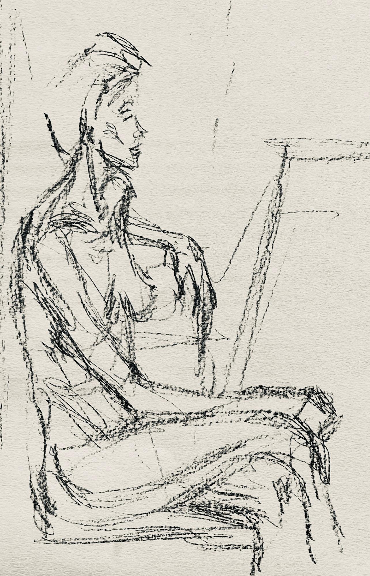 Giacometti, Composition, Derrière le miroir (after) - Print by Alberto Giacometti