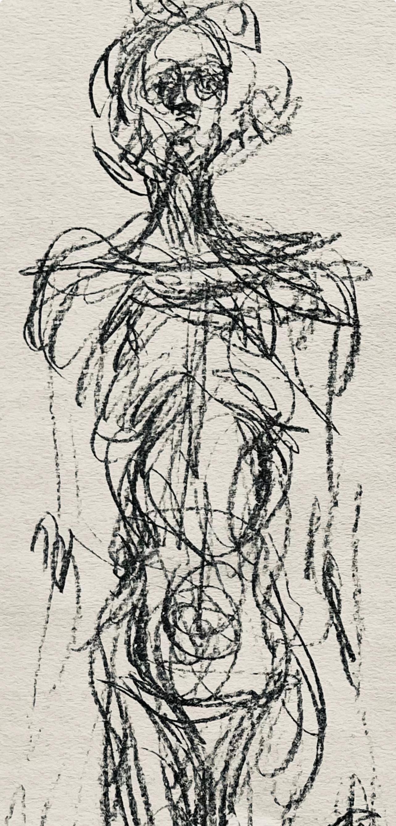 Giacometti, Composition, Derrière le miroir (d'après) - Print de Alberto Giacometti
