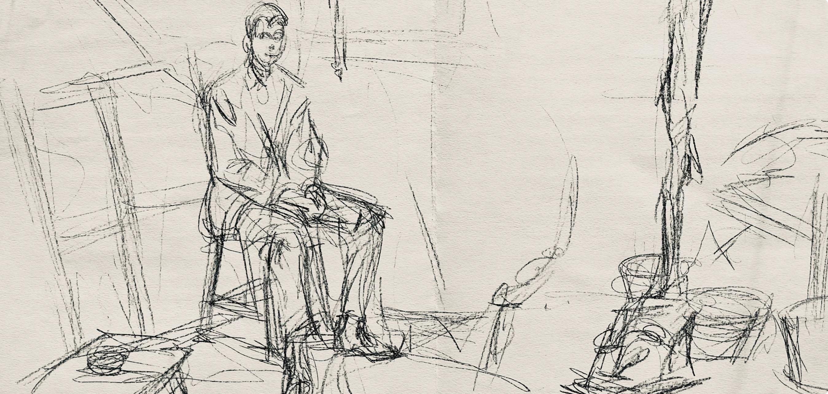 Giacometti, Composition, Derrière le miroir (after) - Print by Alberto Giacometti