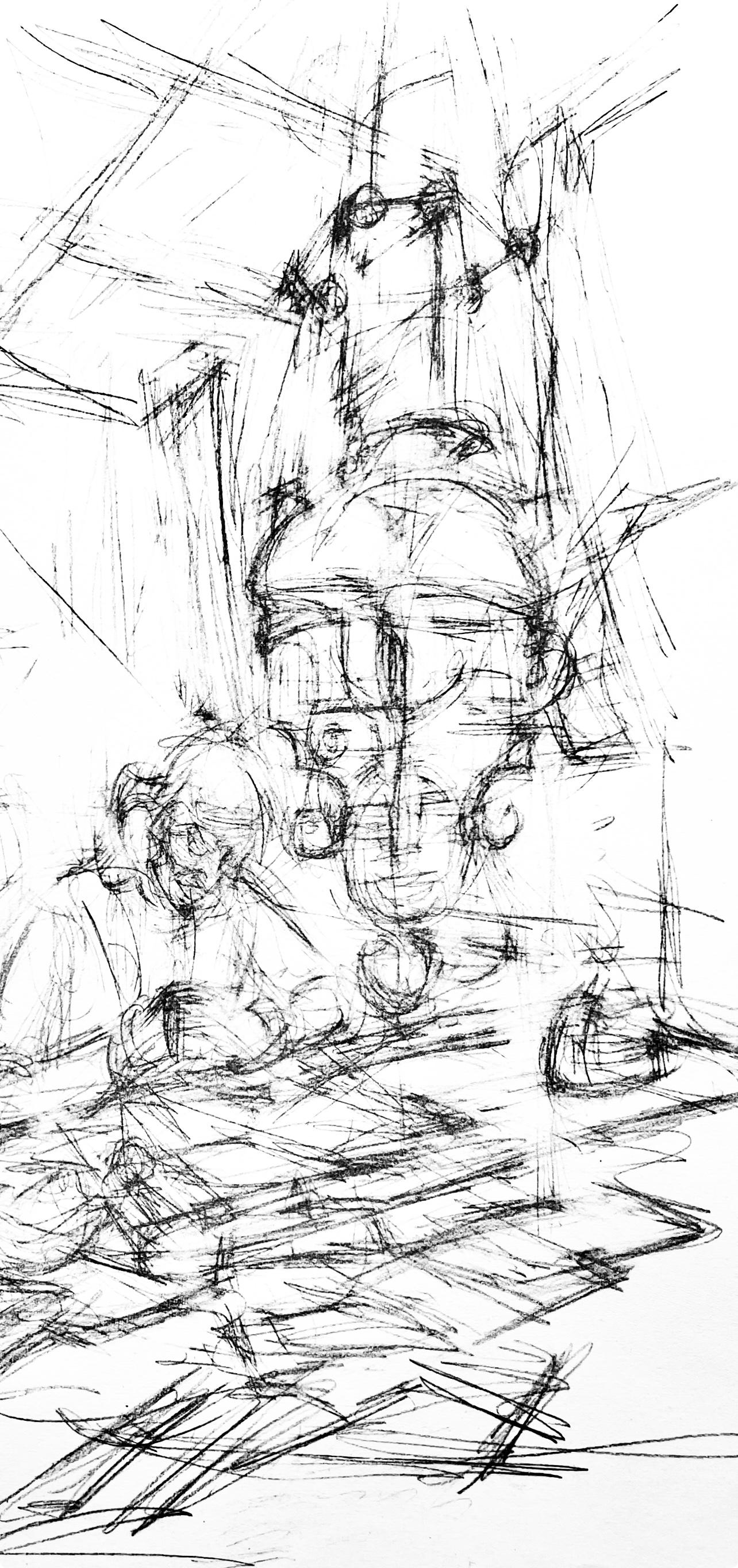 Giacometti, Komposition, Derrière le miroir (nach) – Print von Alberto Giacometti