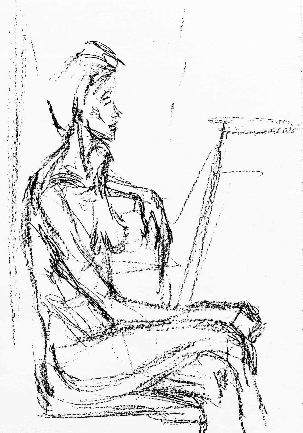 Giacometti, Komposition, Derrière le miroir (nach) – Print von Alberto Giacometti