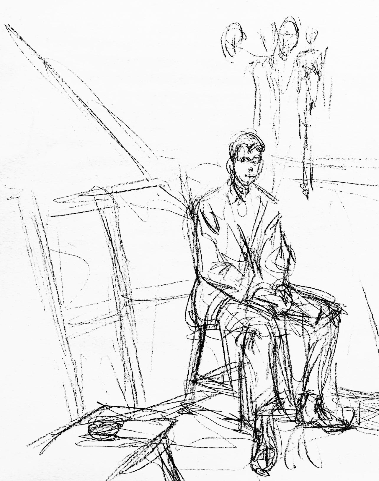 Giacometti, Komposition, Derrière le miroir (nach) – Print von Alberto Giacometti