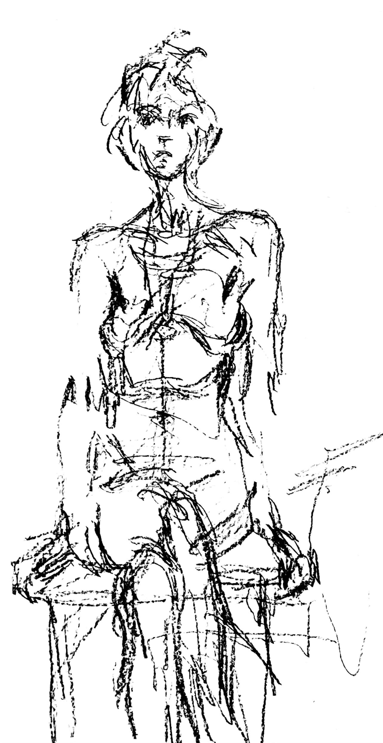 Giacometti, Komposition, Derrière le miroir (nach) – Print von Alberto Giacometti