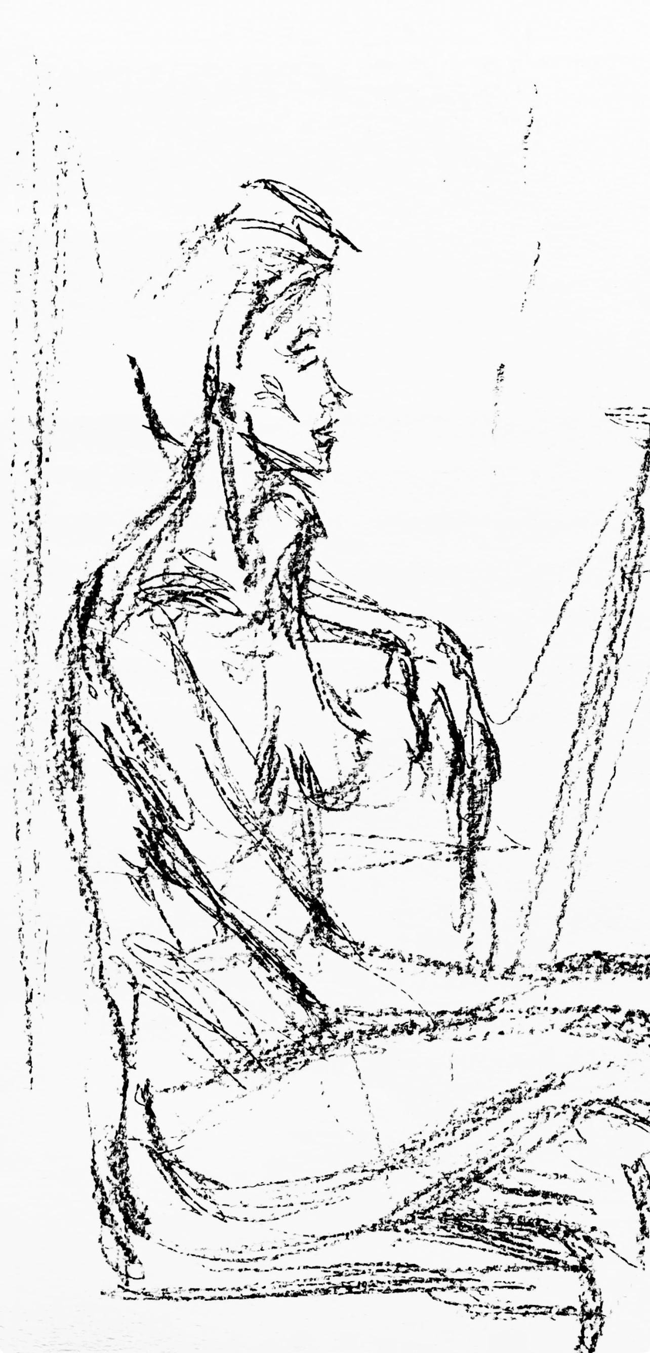 Giacometti, Komposition, Derrière le miroir (nach) – Print von Alberto Giacometti