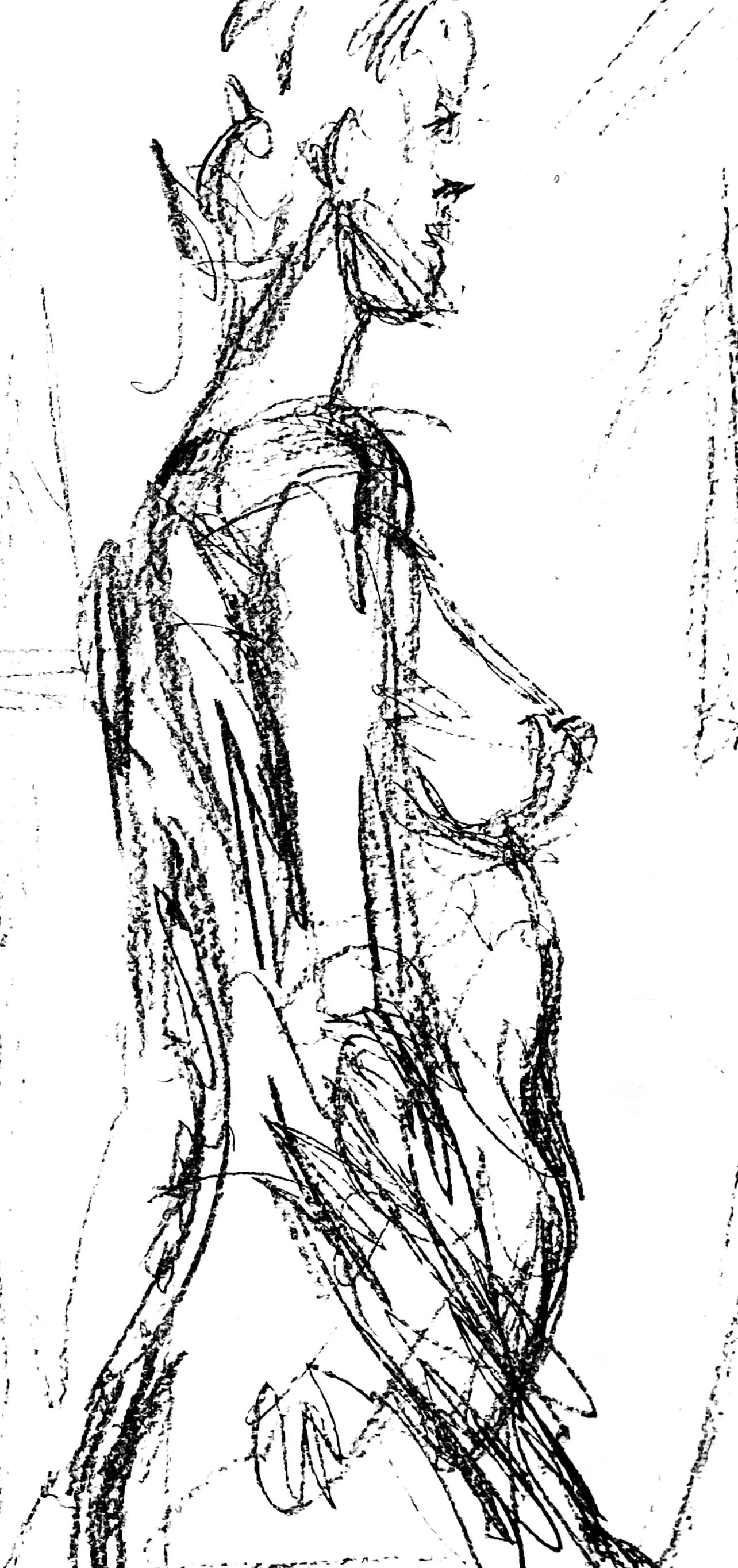 Giacometti, Komposition, Derrière le miroir (nach) – Print von Alberto Giacometti
