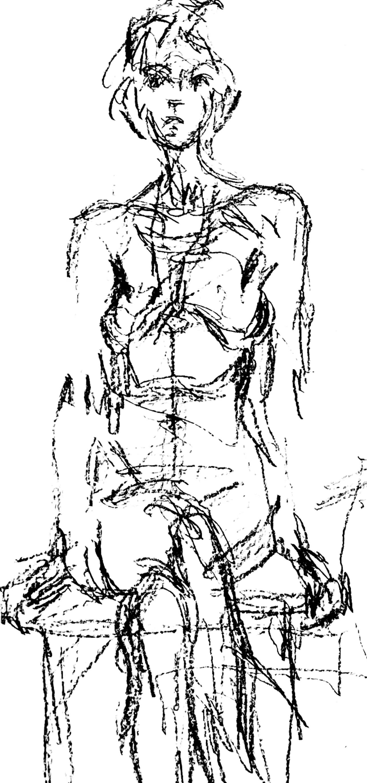 Giacometti, Komposition, Derrière le miroir (nach) – Print von Alberto Giacometti