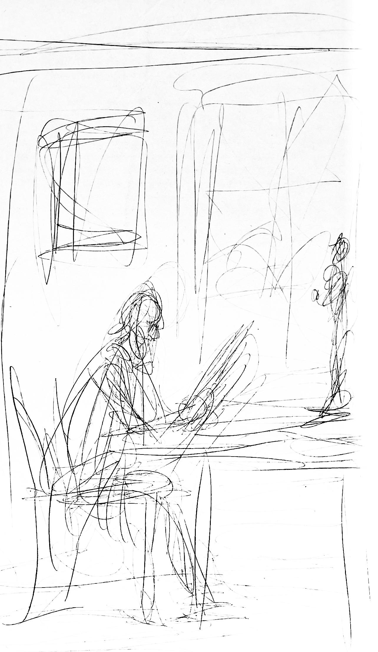 Giacometti, Composición, Derrière le miroir (después de) - Print de Alberto Giacometti