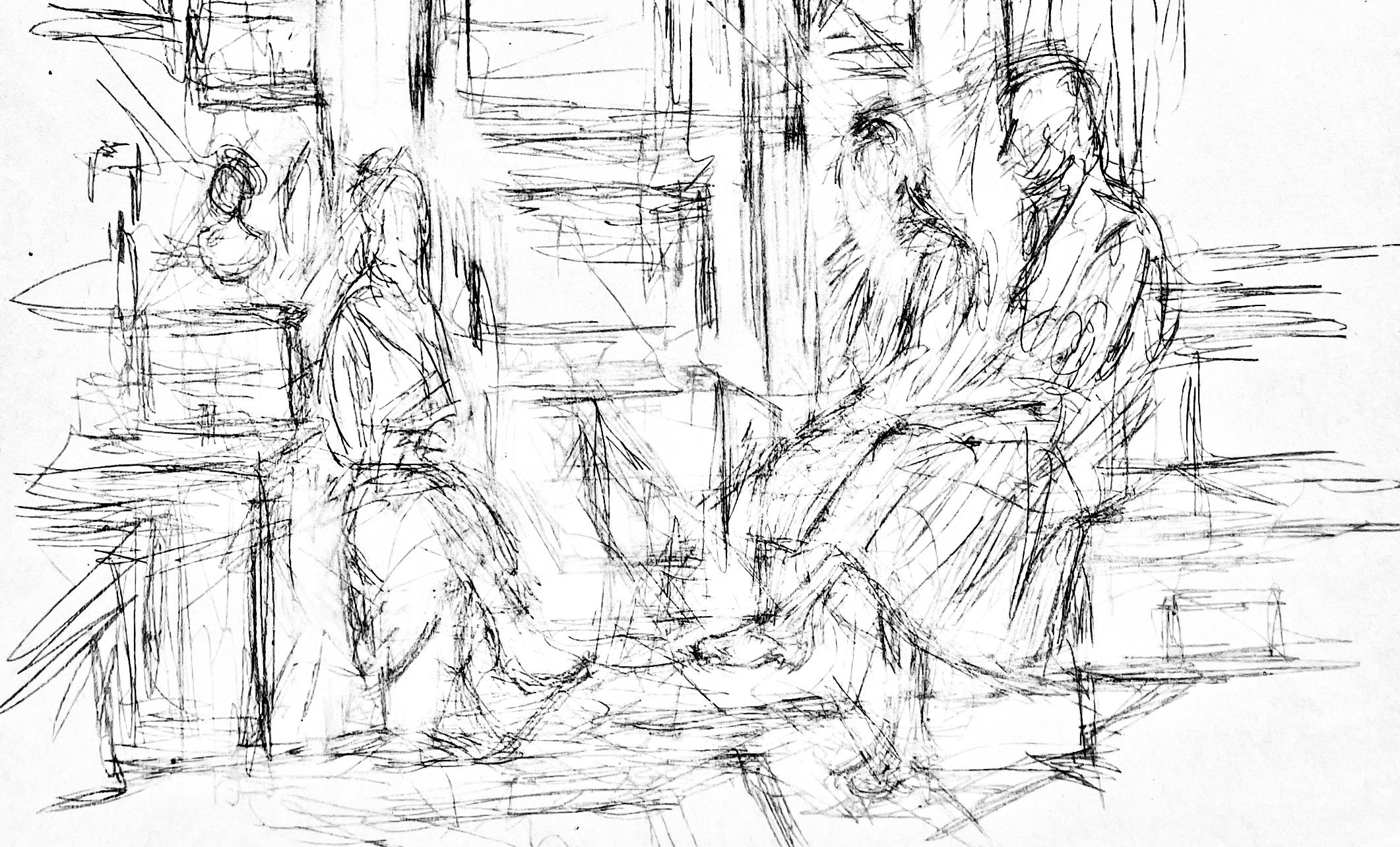 Giacometti, Komposition, Derrière le miroir (nach) – Print von Alberto Giacometti