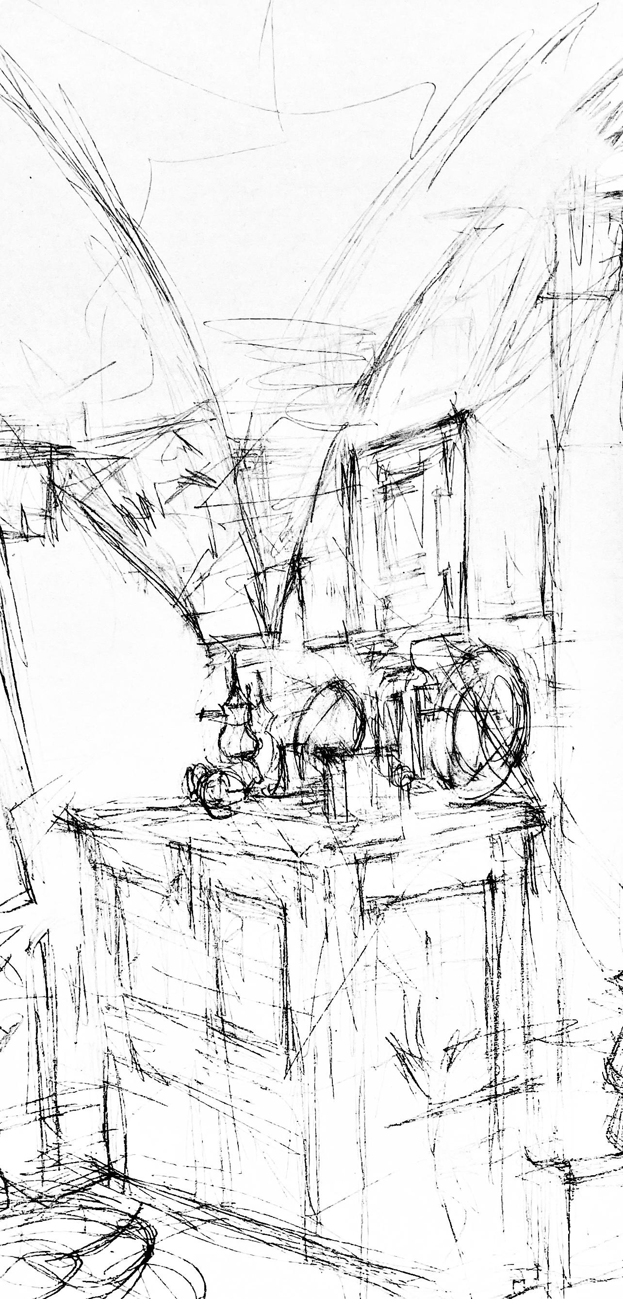 Giacometti, Composizione, Derrière le miroir (dopo) - Print di Alberto Giacometti