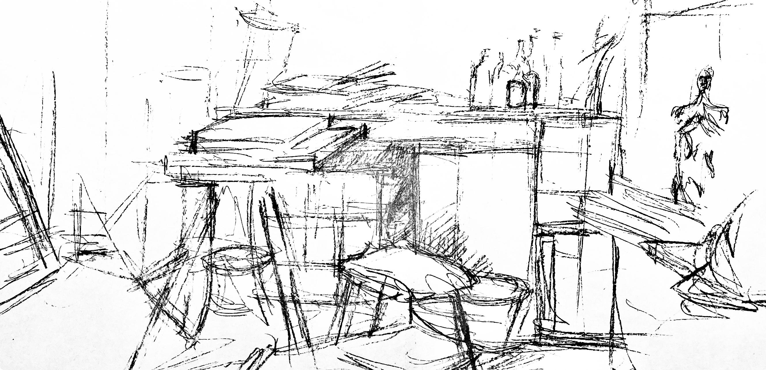 Giacometti, Composizione, Derrière le miroir (dopo) - Print di Alberto Giacometti